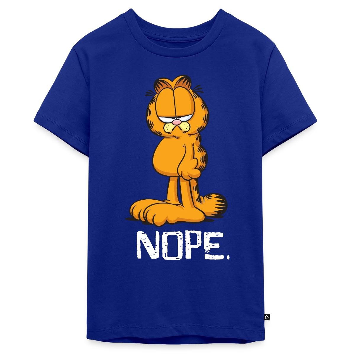 T-Shirt Garfield Nope Nein Nö Kein Bock Lustig Teenager Premium T-Shirt