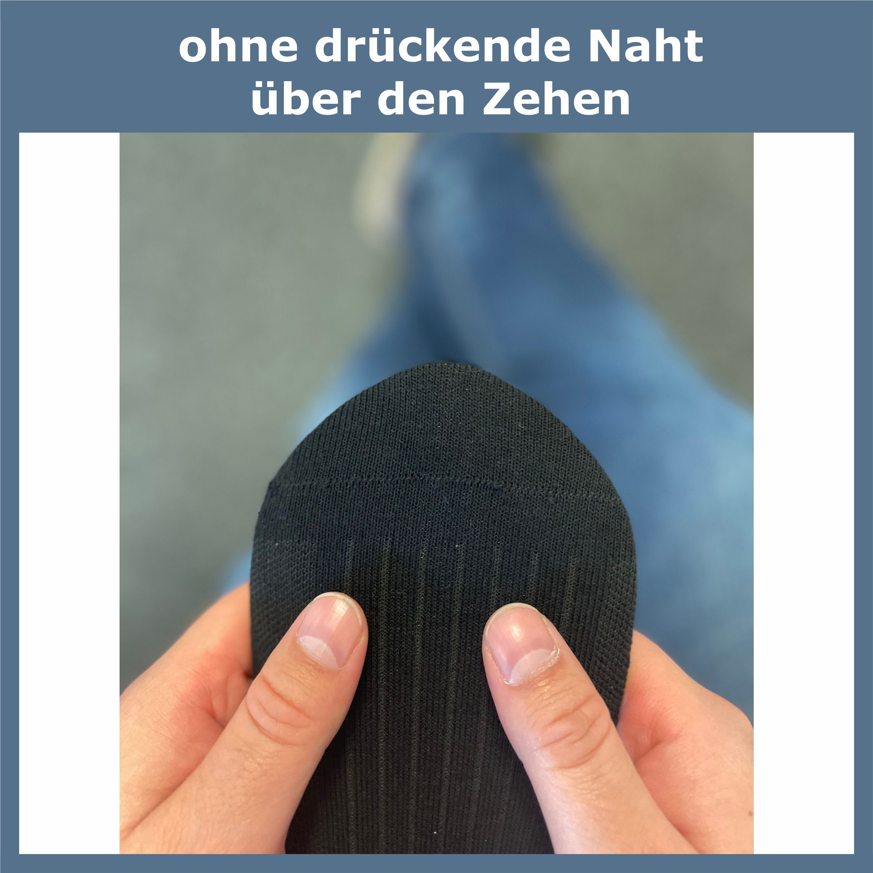 GAWILO Diabetikersocken für Damen ohne Gummibund & ohne Naht - kurze Socke (6 Paar) Breiter Piquet-Strick am Komfortbund, Venensocke aus weicher Baumwolle