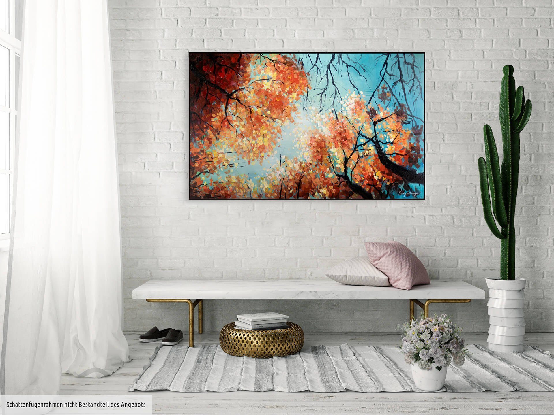 KUNSTLOFT Gemälde Tanz Baumkronen Wandbild Wohnzimmer HANDGEMALT 100% der cm, 120x75 Leinwandbild