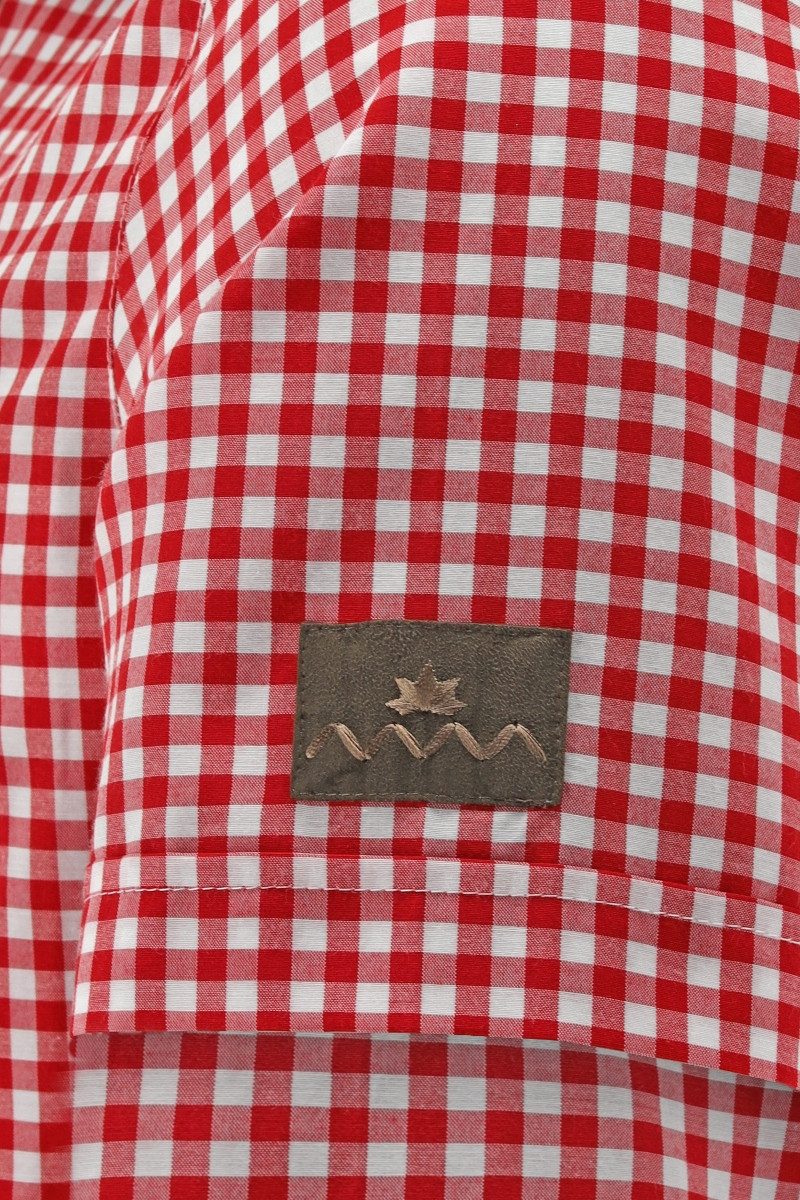 Orbis Textil GmbH & Co. KG Trachtenhemd Trachtenhemd - ADELMO - mittelblau, mittelrot – Bild 3 von 4