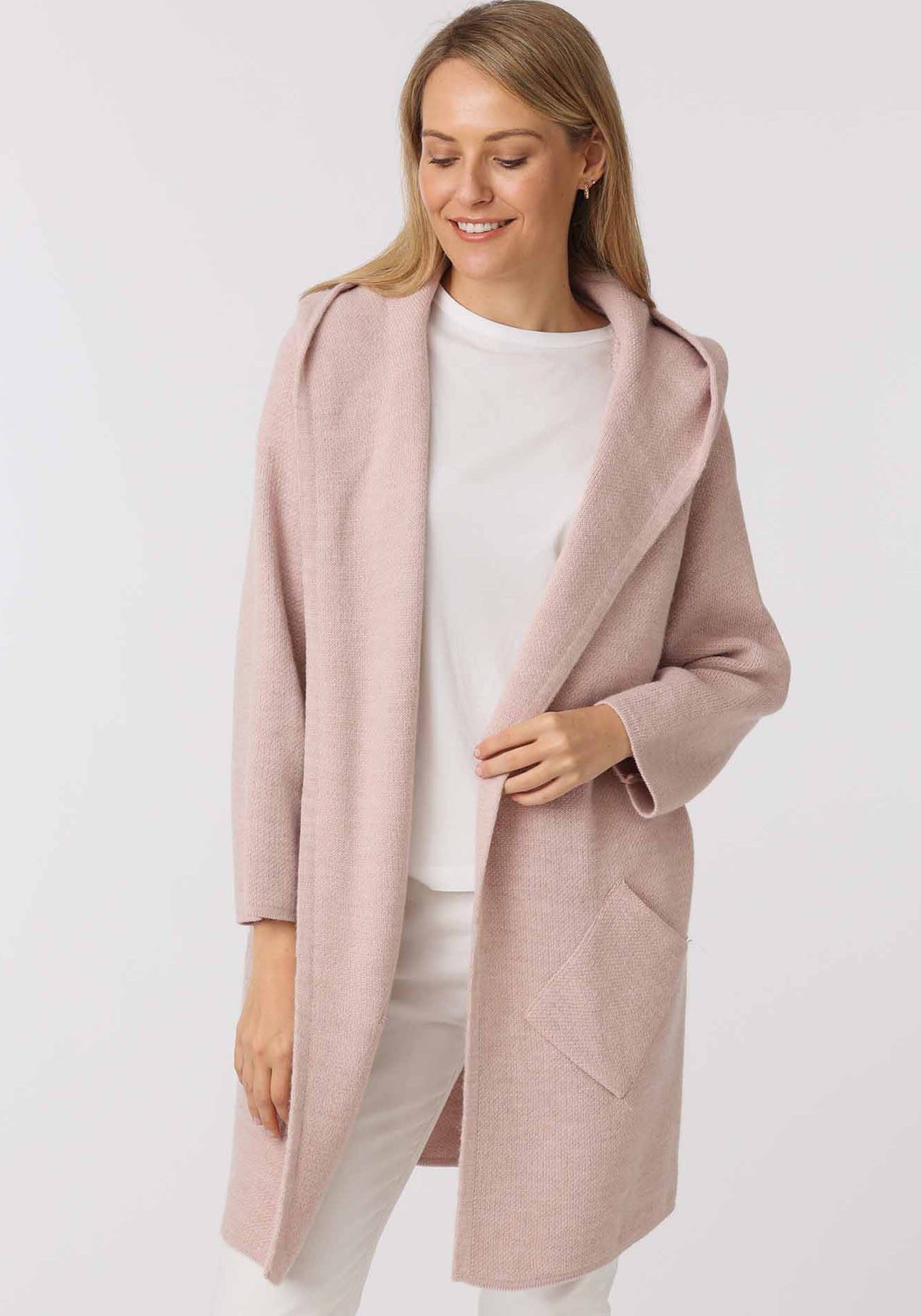 Zwillingsherz Strickjacke weicher Griff, lockerer fit, mit Wolle und Alpaka