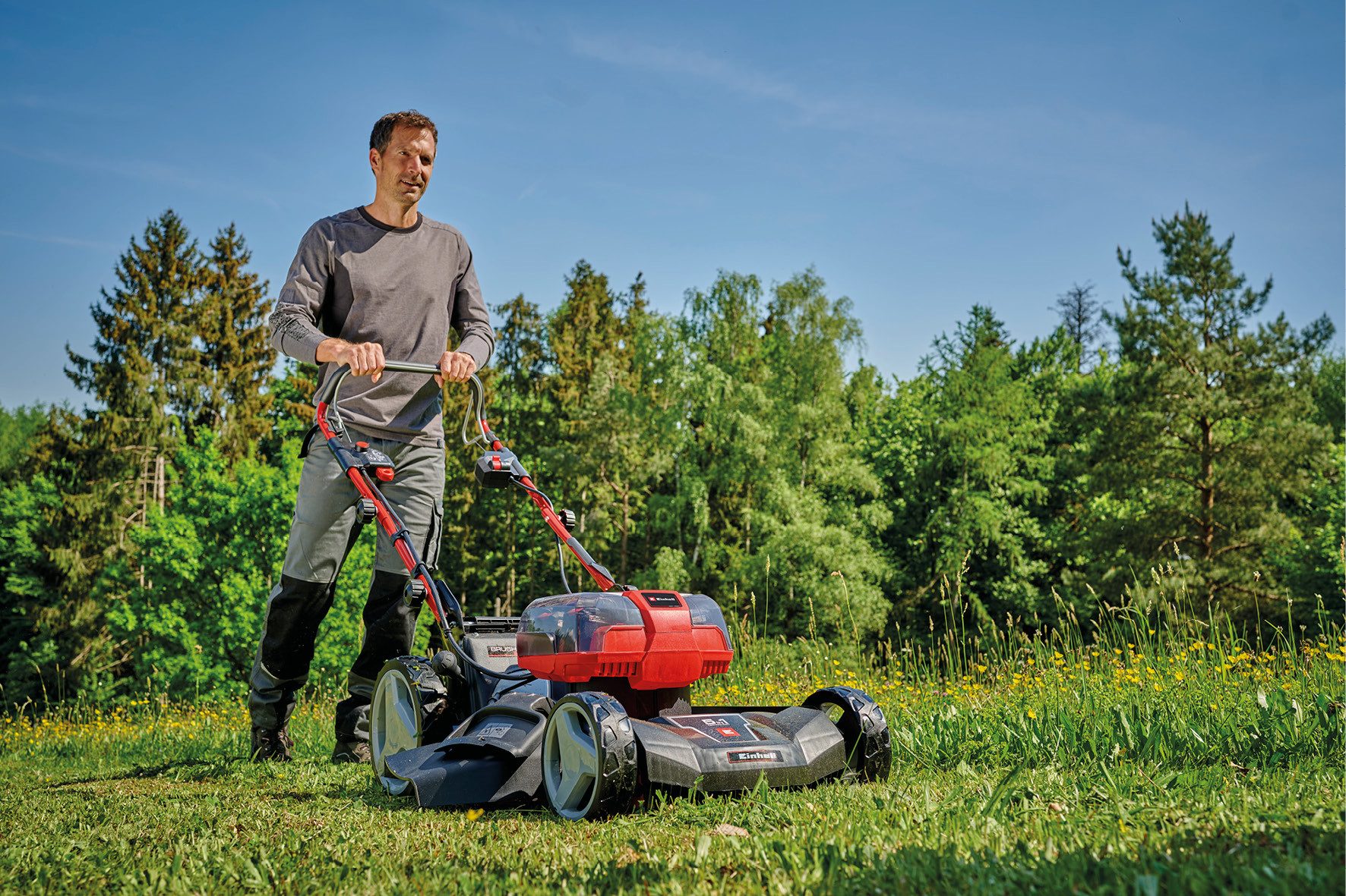 Einhell Akkurasenmäher GP-CM 36/47 S HW Li (4x4,0Ah), 47 cm Schnittbreite, (Set), mit Radantrieb, 4 Akkus und Ladegerät – Bild 4 von 5