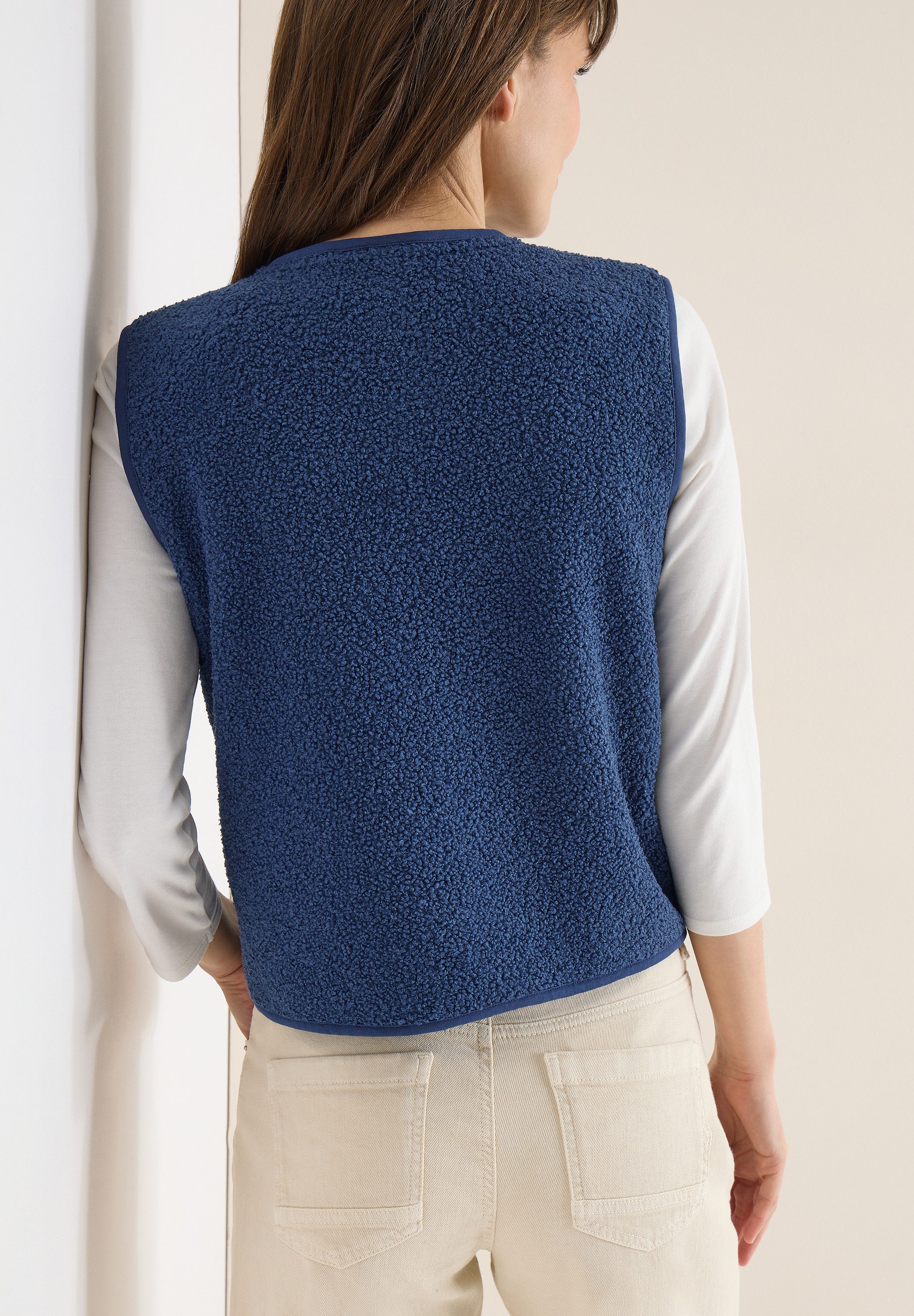 CECIL Fellweste Curly fake Wool in Woll-Optik