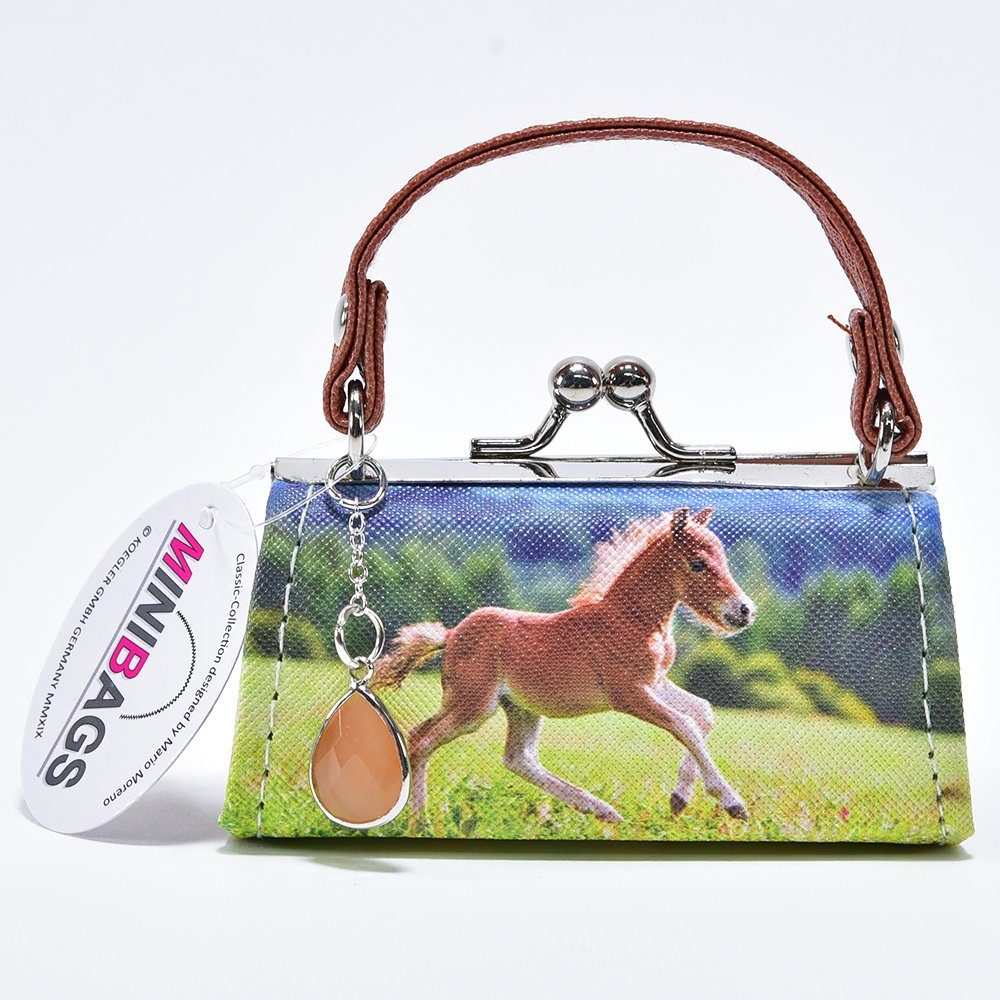 Kögler Mini Geldbörse Mario Pferd, Bag Fotodruck (1-tlg), Münzbörse Mini Moreno Fohlen auf Wiese