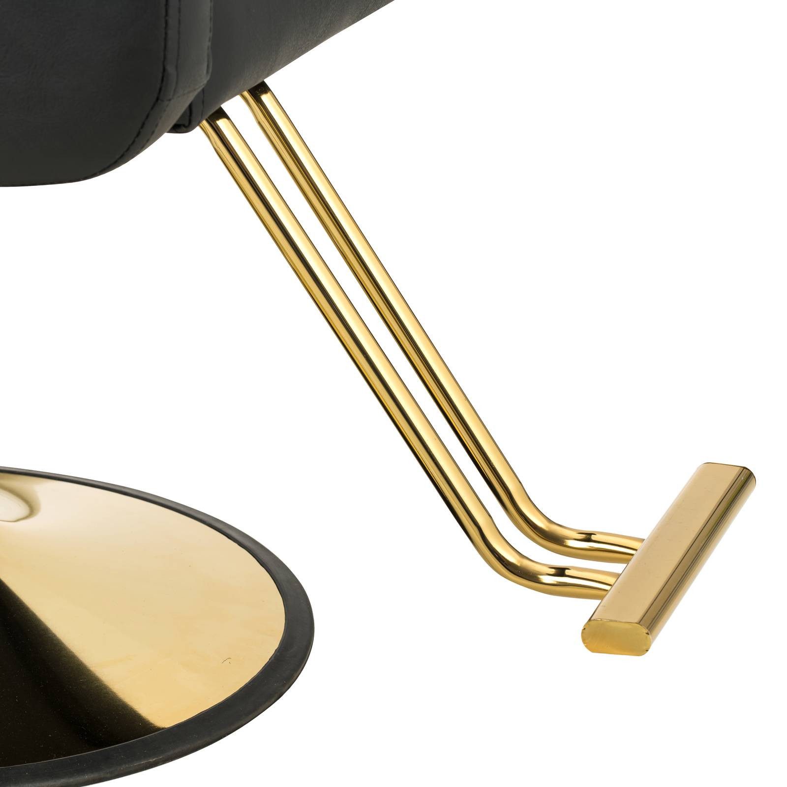 Physa Armlehnstuhl Friseurstuhl mit Fußstütze Barton Schwarz Barberstuhl Friseursessel, Schwarz – Bild 4 von 5