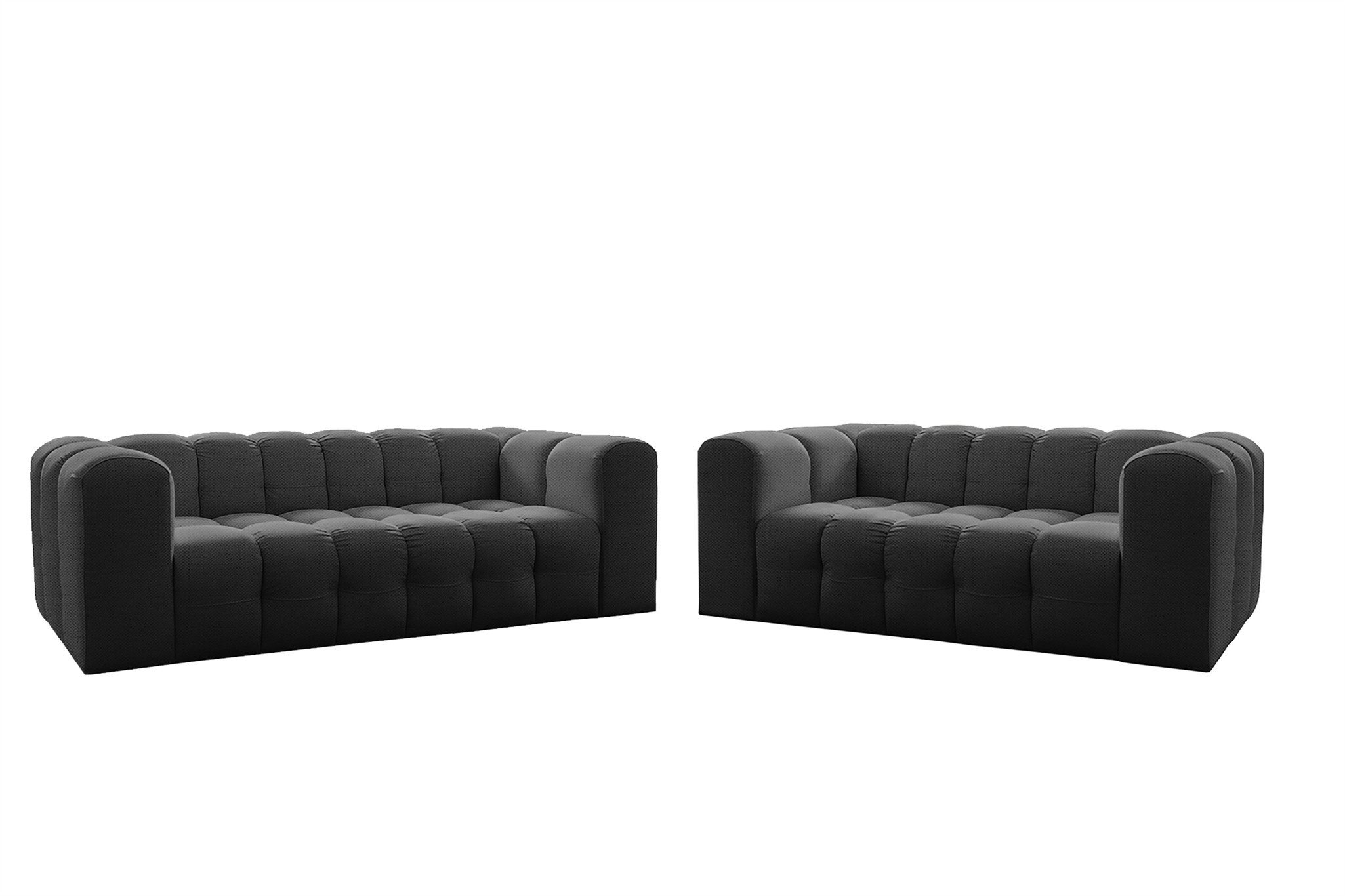Fun Möbel Polstergarnitur Sofaset Designersofa SOLVIE 3- und 4-Sitzer (3-4), (Stoff Moly oder Tiffany, 2-tlg), Sofas-Rücken echt bezogen