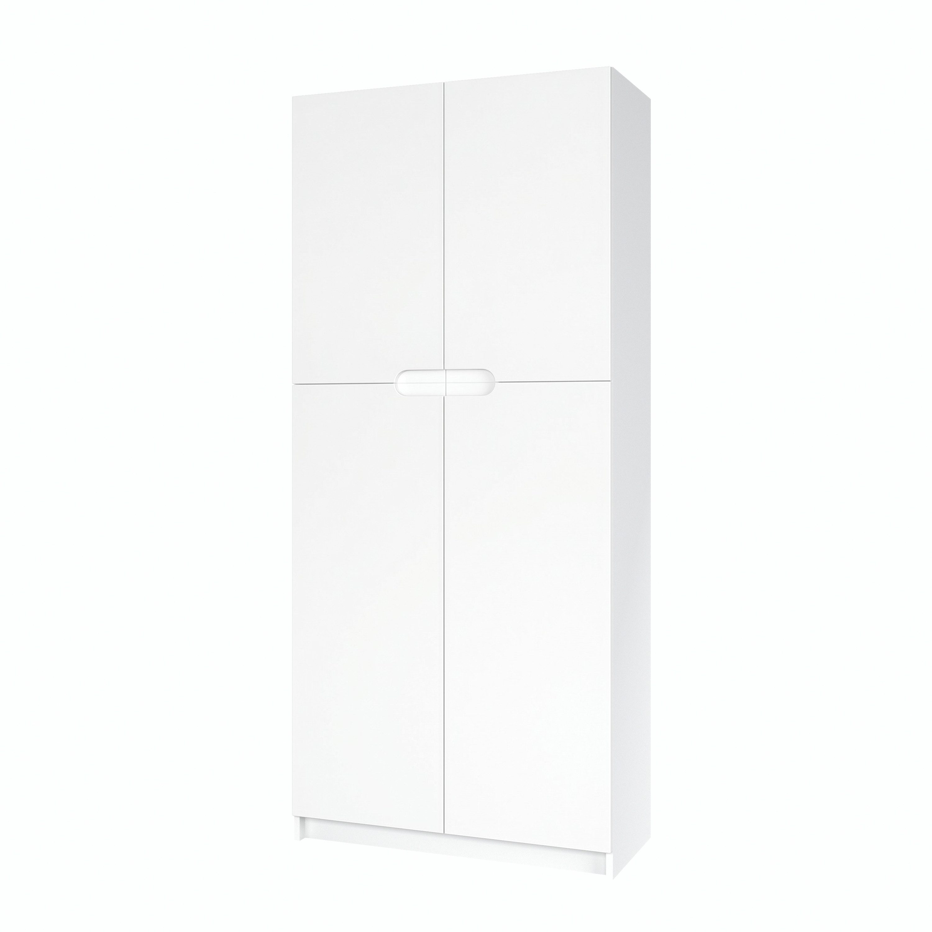 Vladon Aktenschrank Logan (Aktenschrank, mit 5 Fächern und 4 Türen) Weiß matt/Weiß matt (82 x 184 x 37 cm)