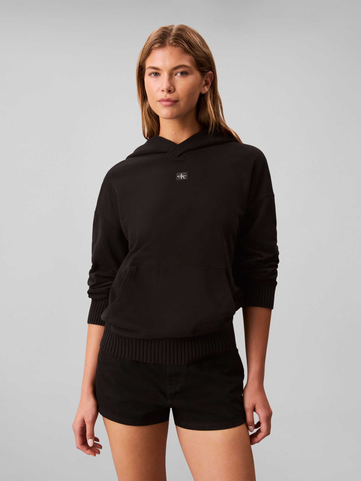 Calvin Klein Jeans Sweatshirt mit Kapuze, regular fit, gewebtes Markenlabel