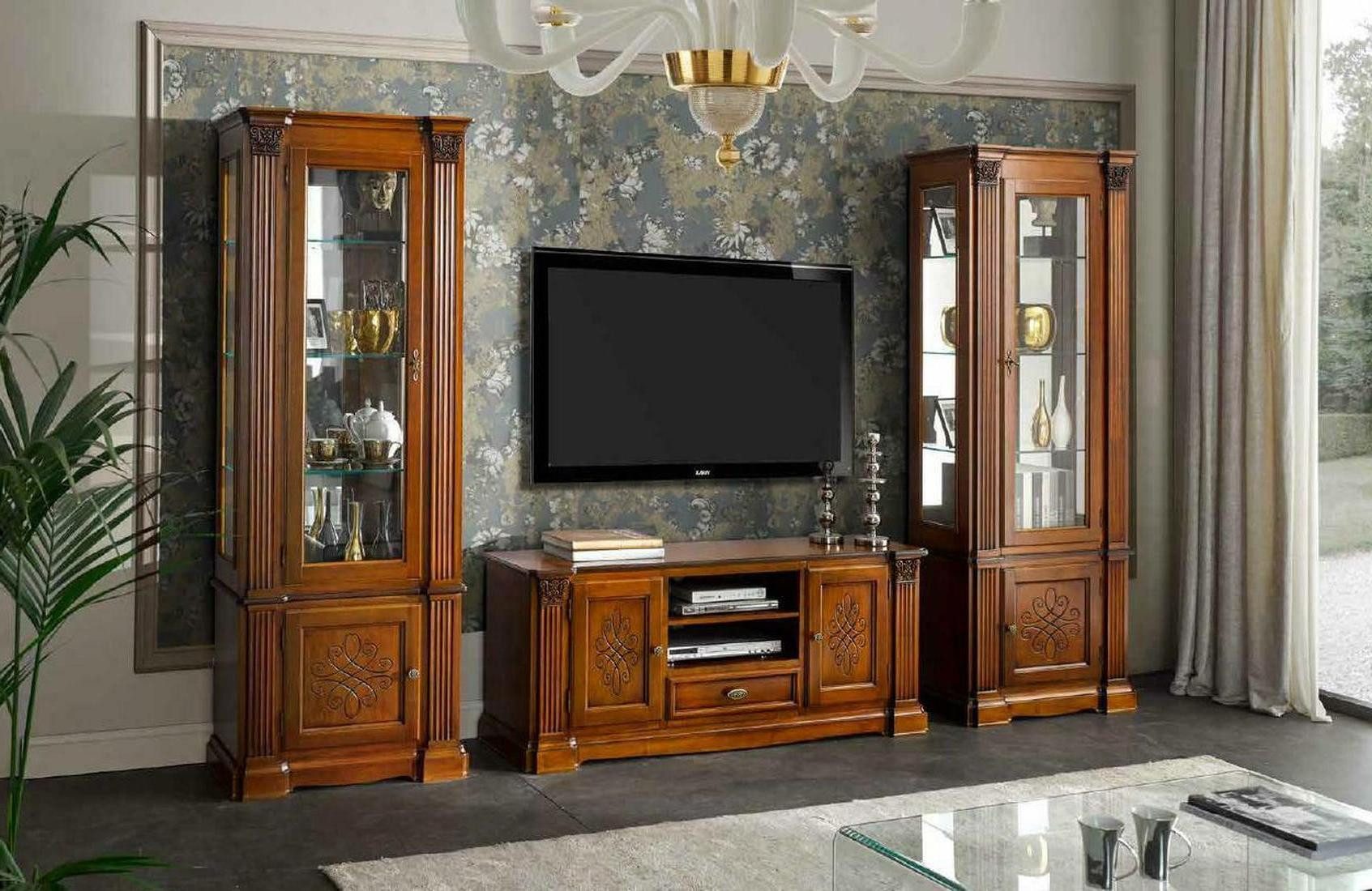 Xlmoebel Wohnwand Elegantes Wohnzimmermöbel aus handwerklicher italienischer Tradition, Hergestellt in Europa