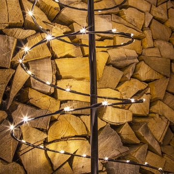MARELIDA LED Baum LED Lichterbaum mit Stern Spiral Weihnachtsbaum 1,2m 100 LED Außen, LED Classic, warmweiß (2100K bis 3000K)