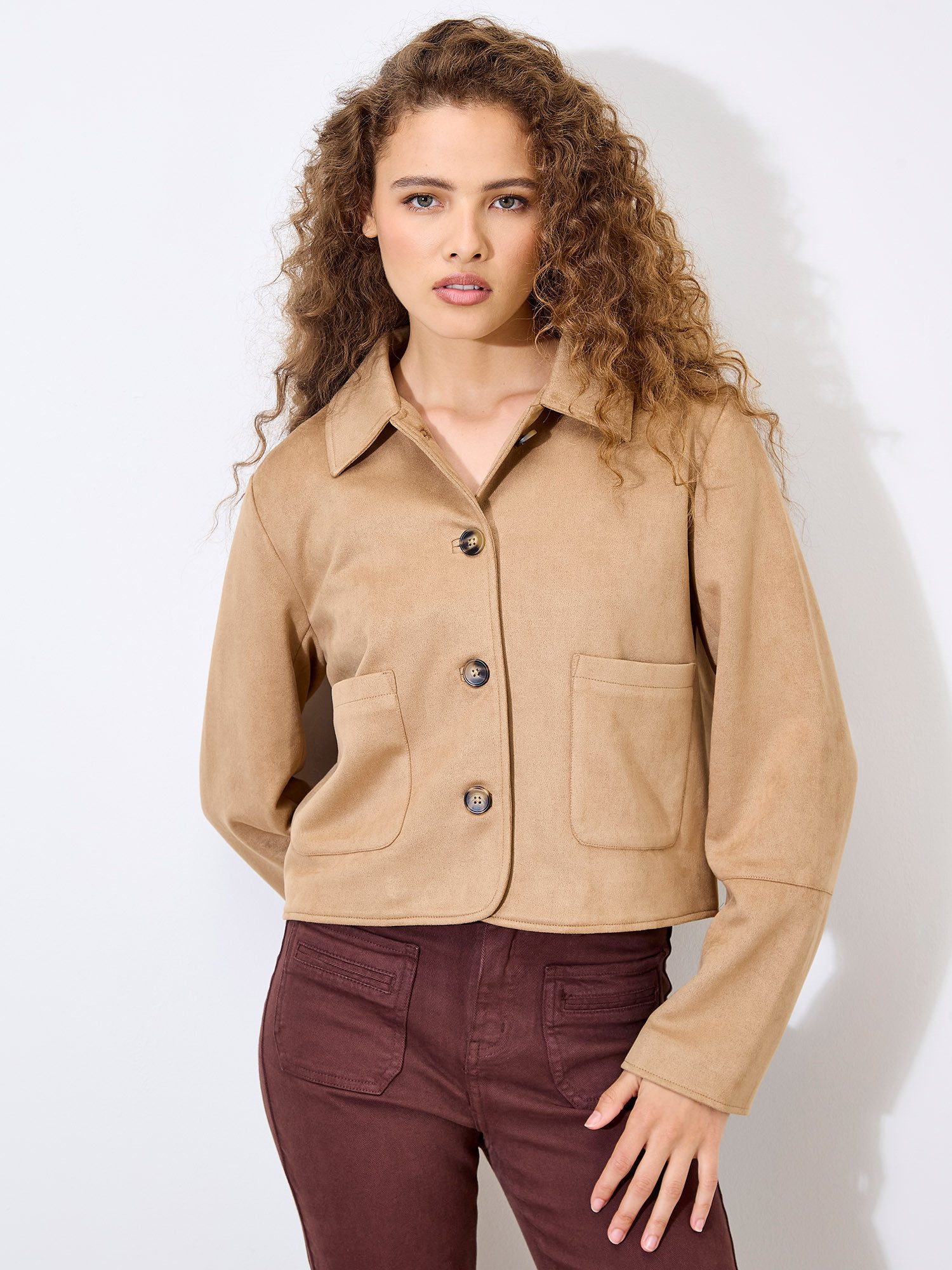 Apricot Kurzjacke Sudette Jacke, mit Hemdkragen