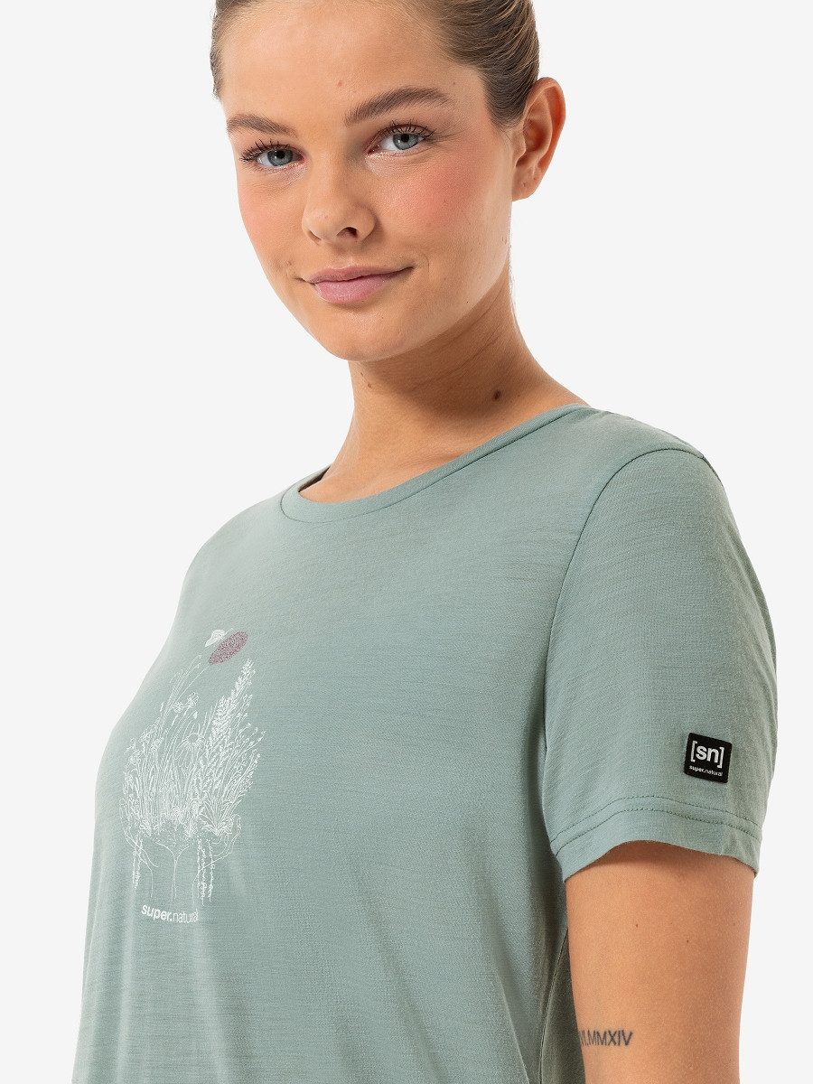 SUPER.NATURAL T-Shirt für Damen, Merino FLOWERHANDS günstig online kaufen