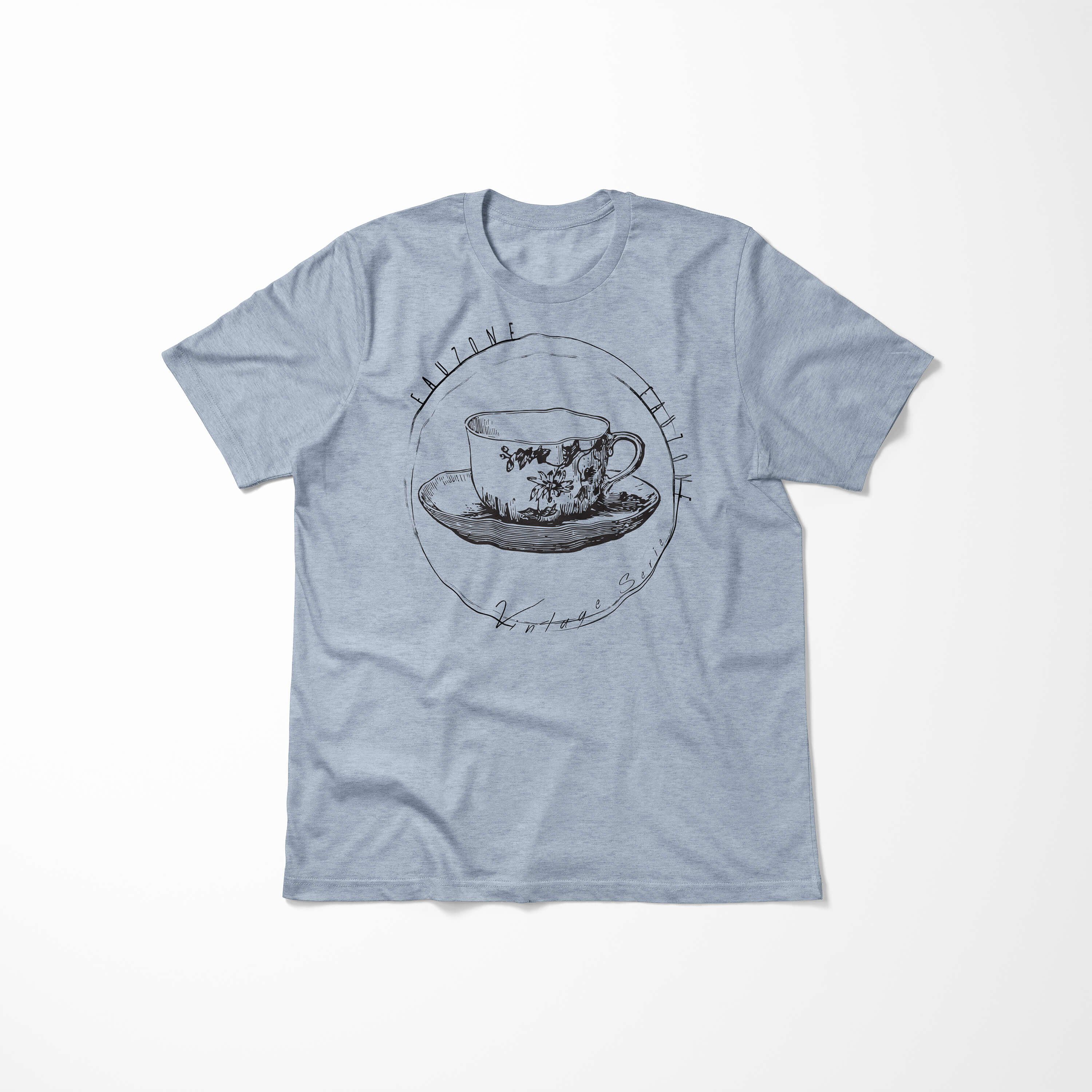 Sinus Art T-Shirt Stonewash Herren T-Shirt Tasse Vintage Denim