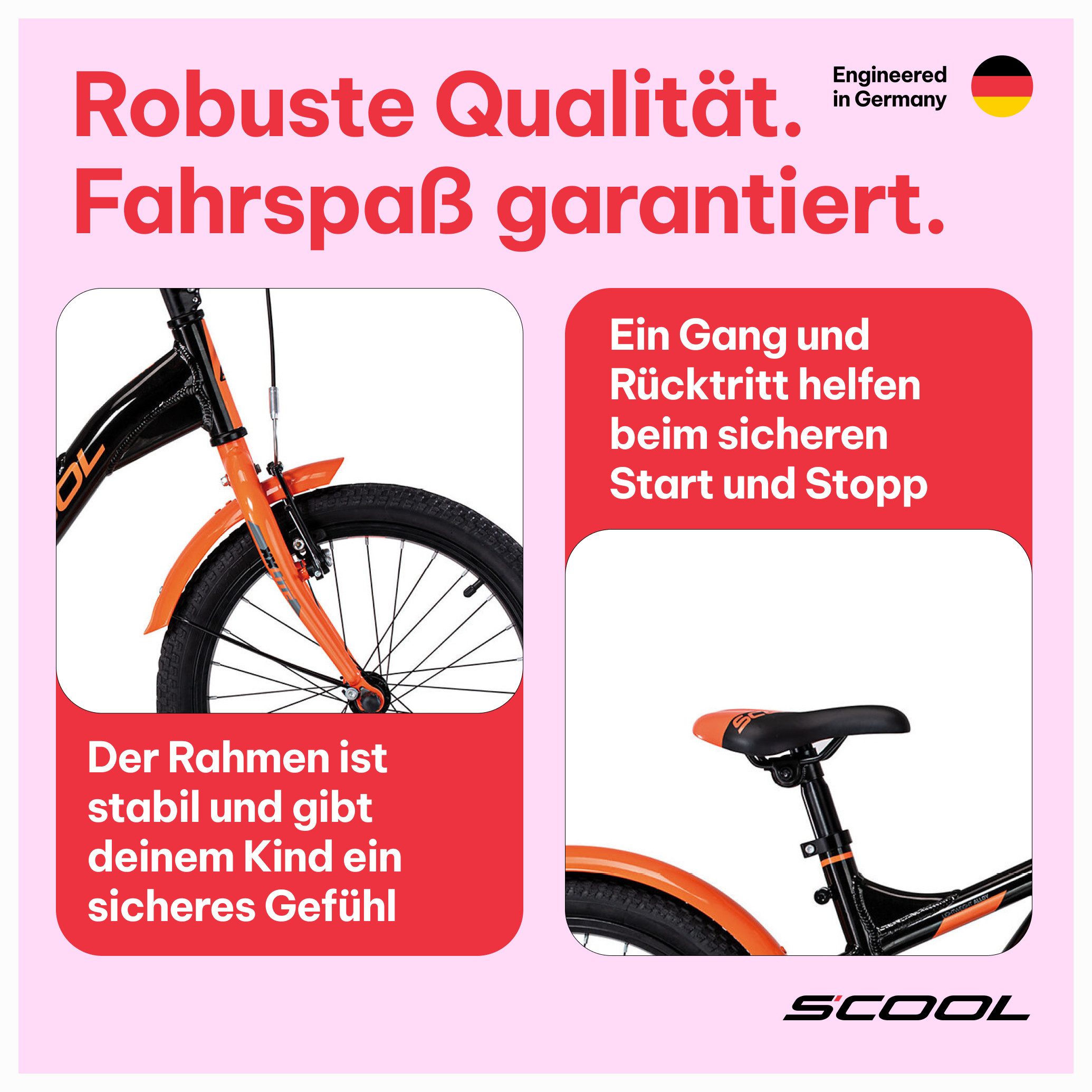 S’COOL Kinderfahrrad XXlite, 1 Gang, 12 / 16 / 18 Zoll