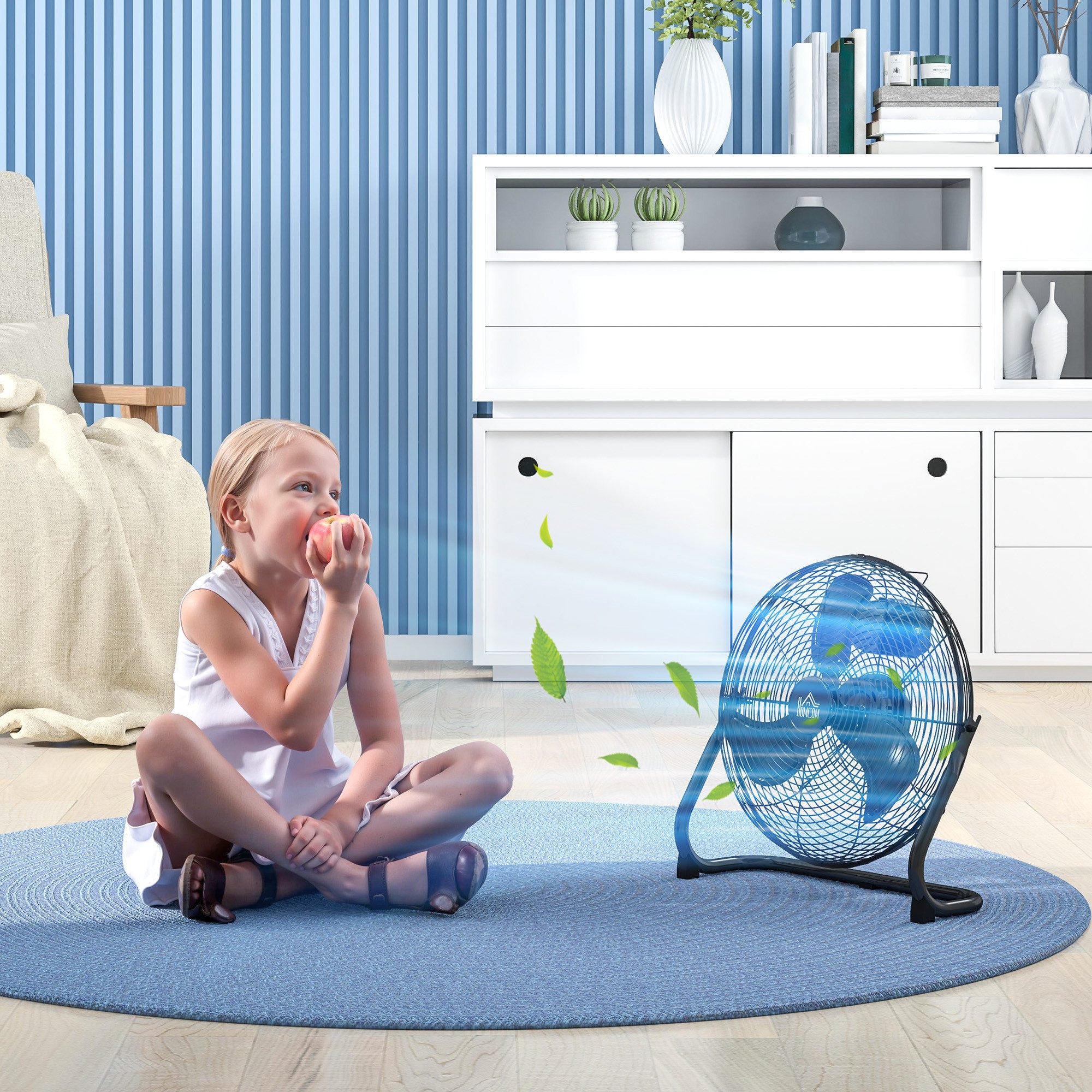 HOMCOM Bodenventilator Tischventilator mit verstellbarer Neigung, günstig online kaufen