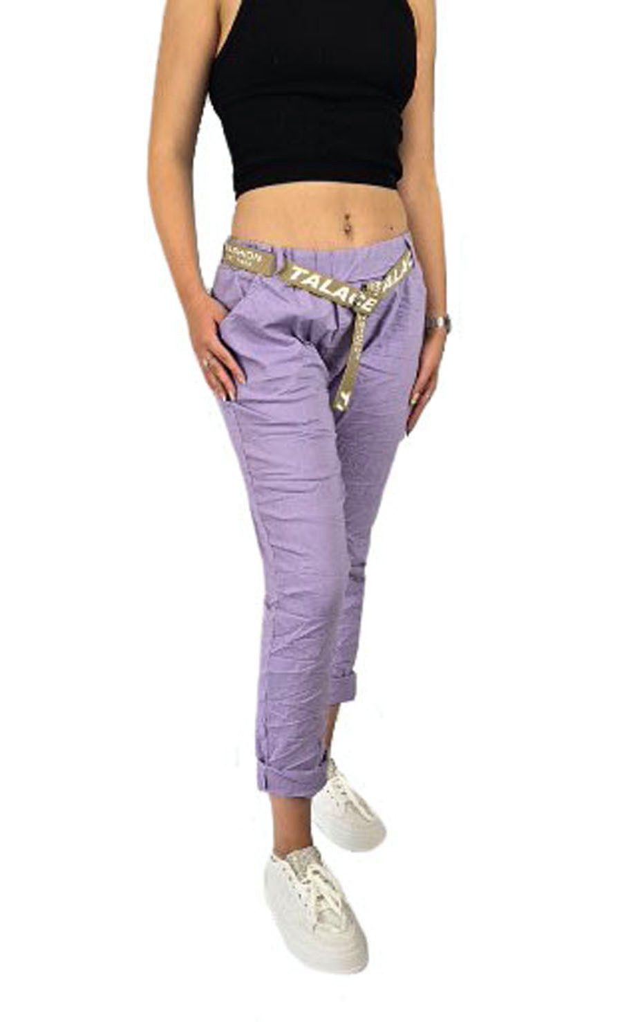 Sa-Lucca Jogger Pants Damen Casual Jogpants Bequeme Stoffhose mit elastischem Bund & Gürtel Elastikbund