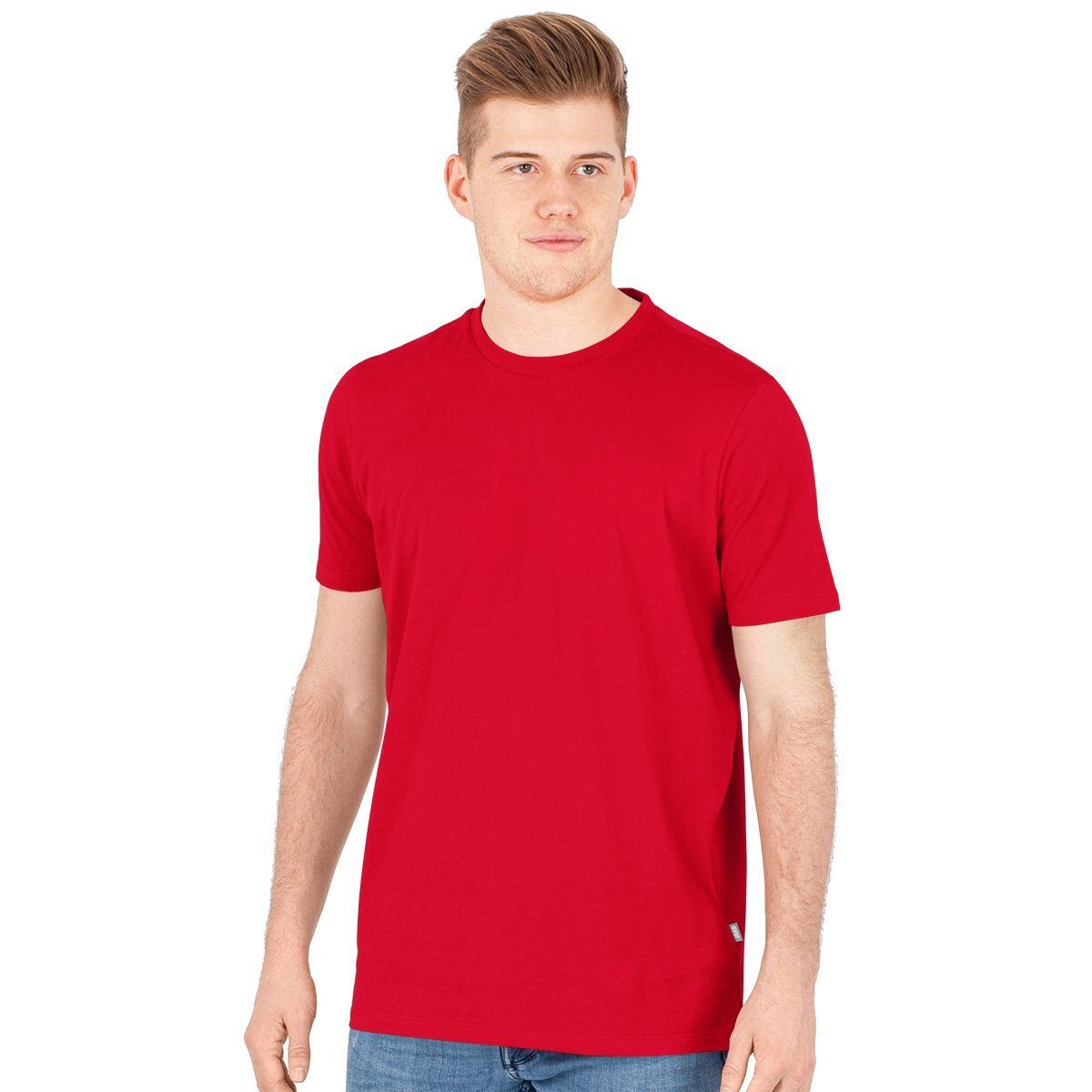 Jako T-Shirt Freizeit Doubletex (Polyester/Baumwolle) rot Herren
