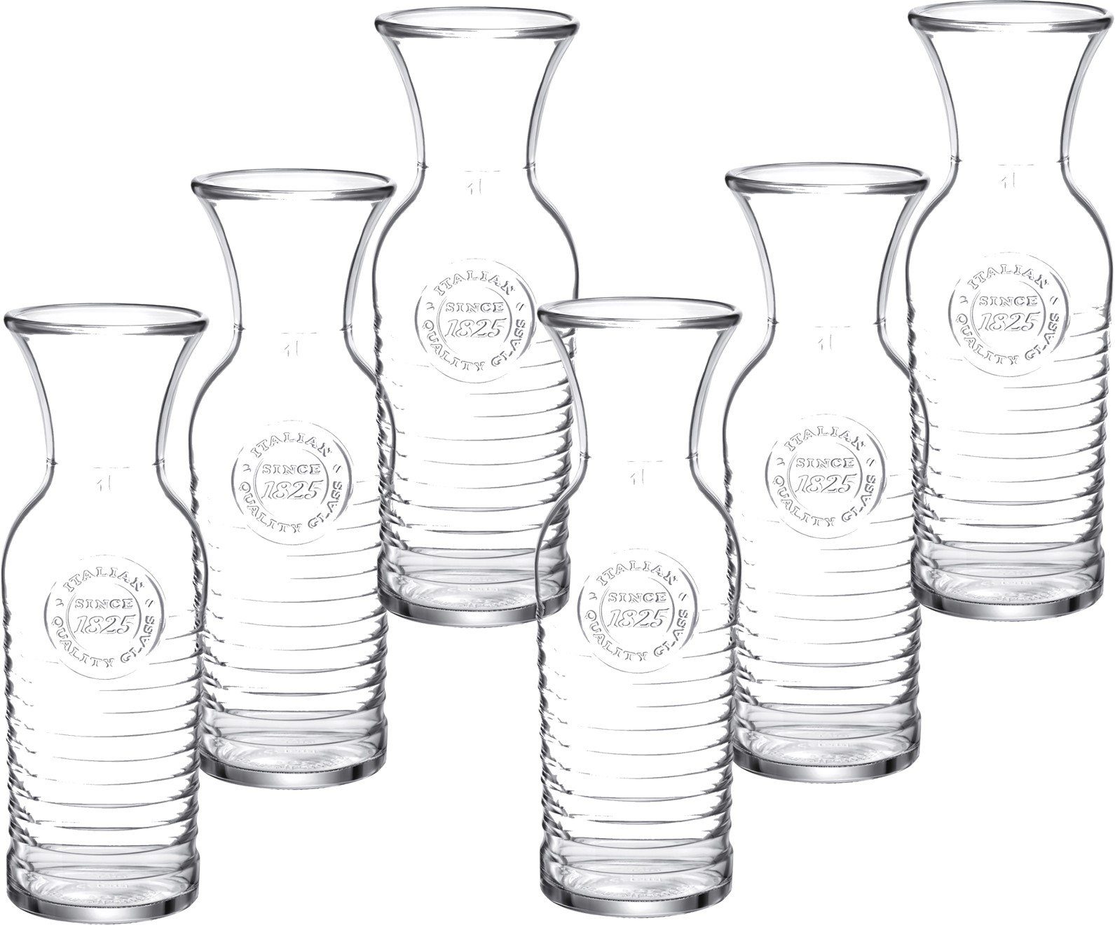 Wasserkaraffe Karaffe Weinkaraffe Saftkaraffe Officina 1L geeicht - 6 Stück