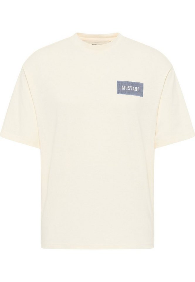 MUSTANG Kurzarmshirt T-Shirt, Label-Applikation auf Brusthöhe