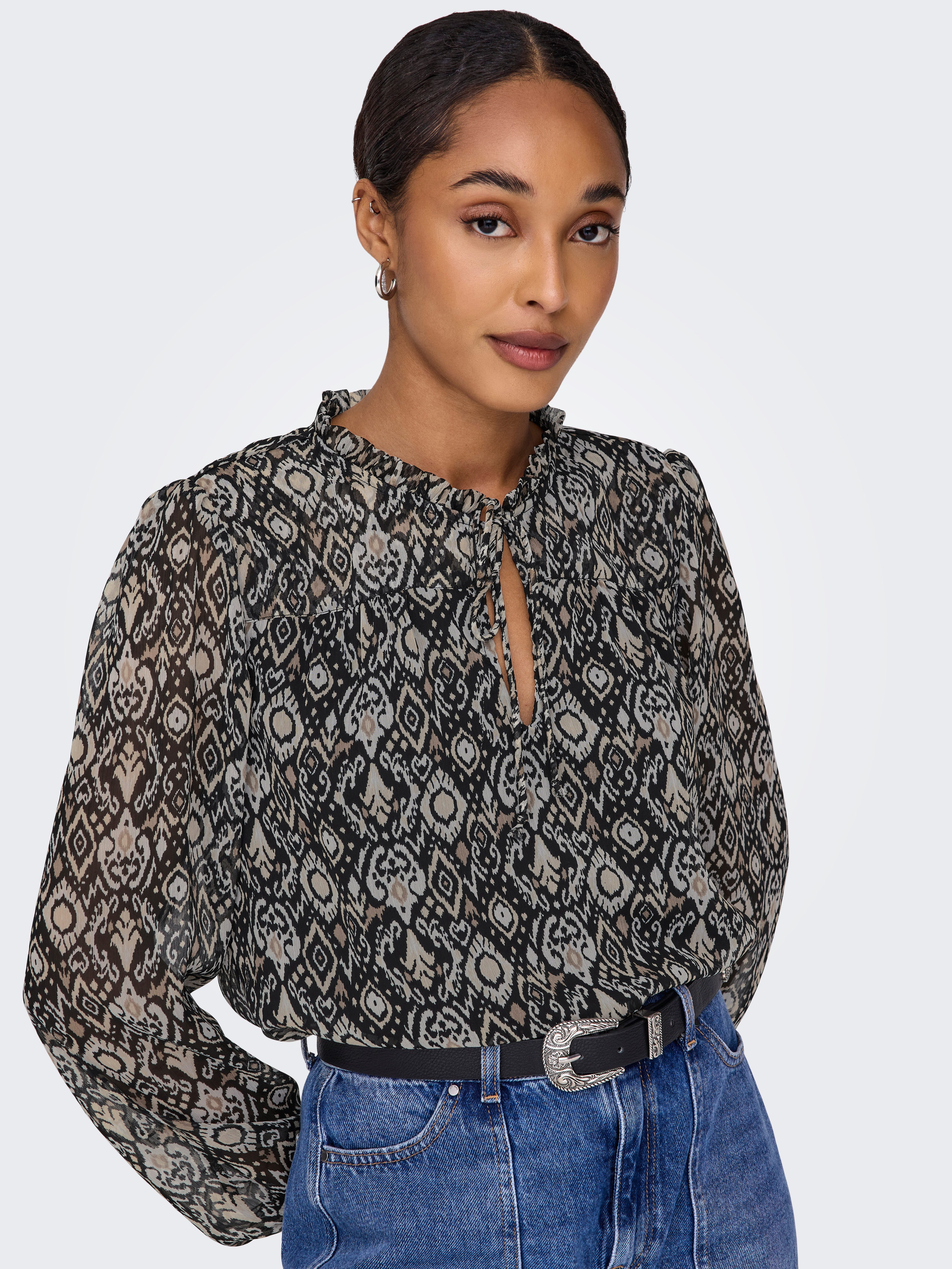 ONLY Chiffonbluse ONLDITSY L/S BLOUSE WVN Kunstfaser, regular fit