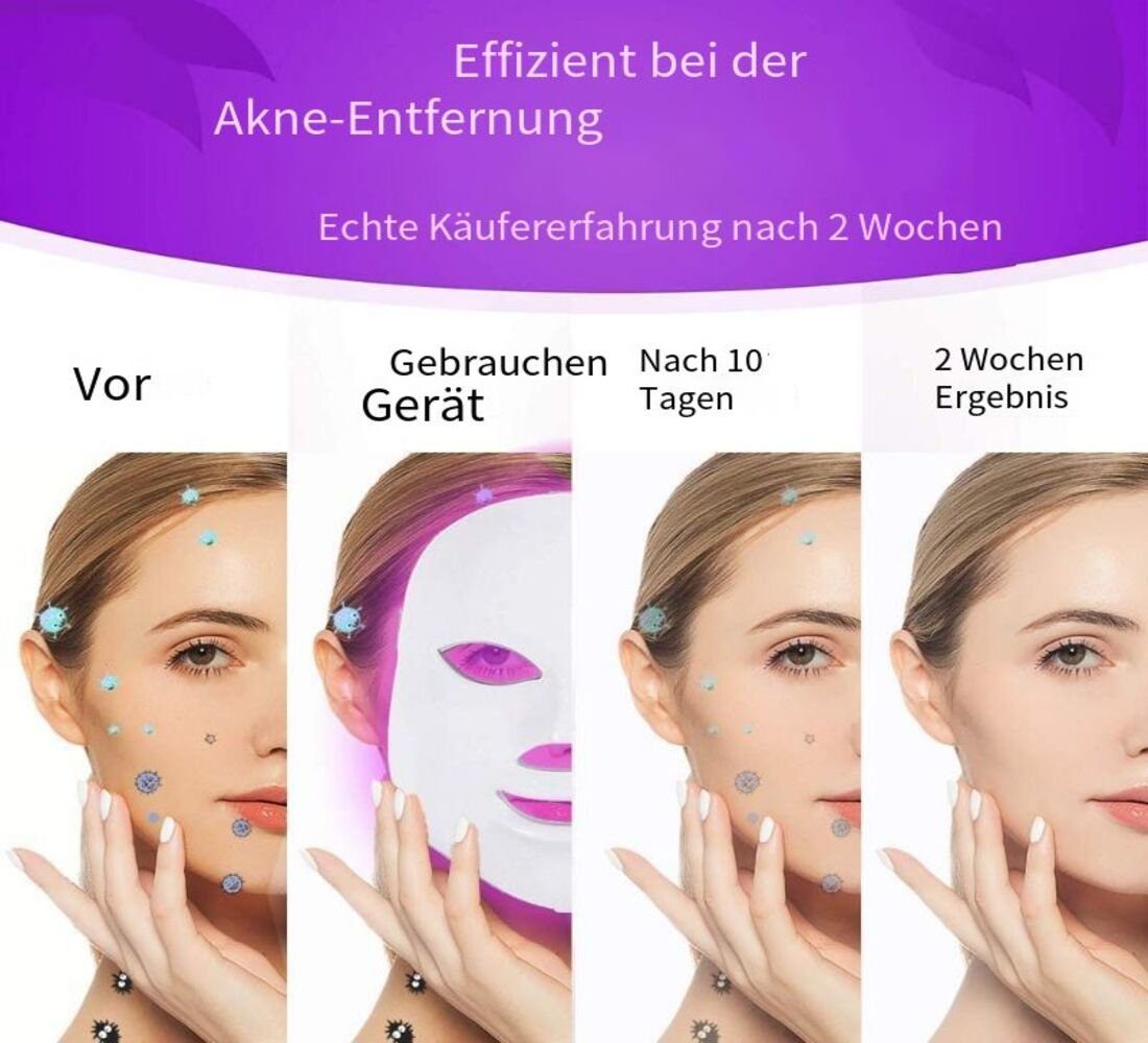 Mmgoqqt Mikrodermabrasionsgerät »LED Gesichtsmaske,7 Farben LED Maske für  Anti-Aging Akne Entfernung Gesicht Anti-falten Hautverjüngung Poren  schrumpfen Schönheit Gesichtspflege«