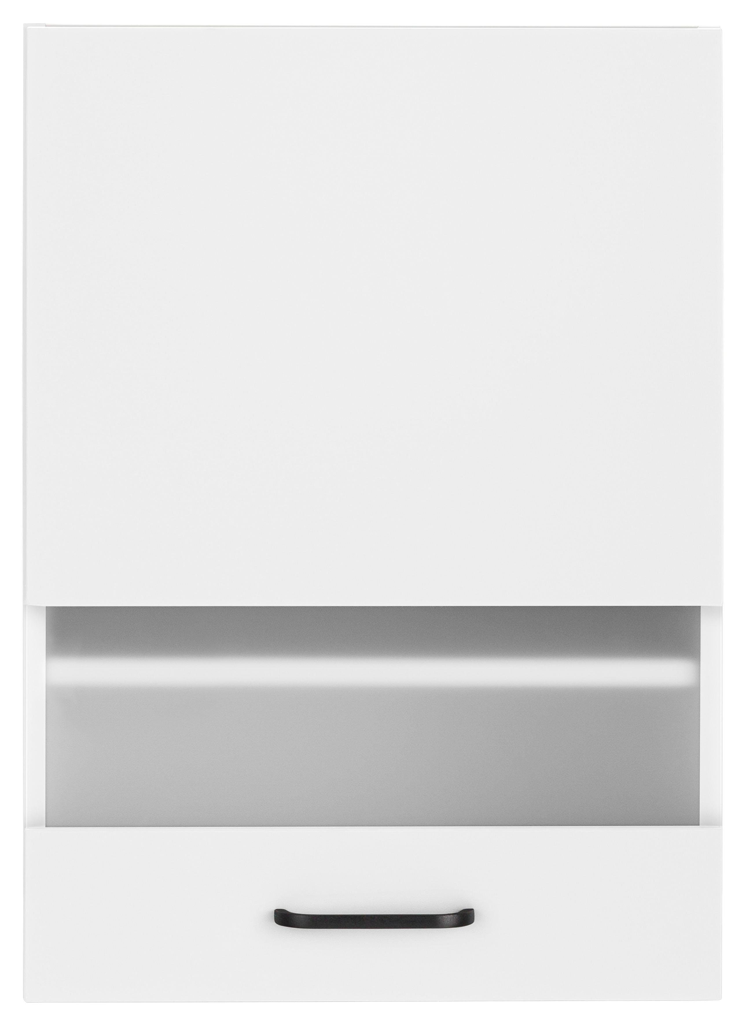 OPTIFIT Glashängeschrank Elga 50 weiß/weiß | und Soft-Close-Funktion mit Metallgriff, weiß cm Breite