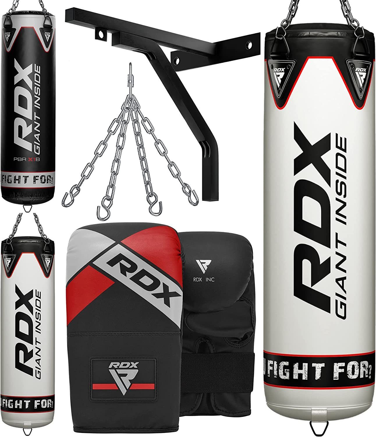 RDX Boxsack »RDX Boxsack 4PC Set Gefüllt 4/5FT Anti Swing Kickboxing  Training MMA«