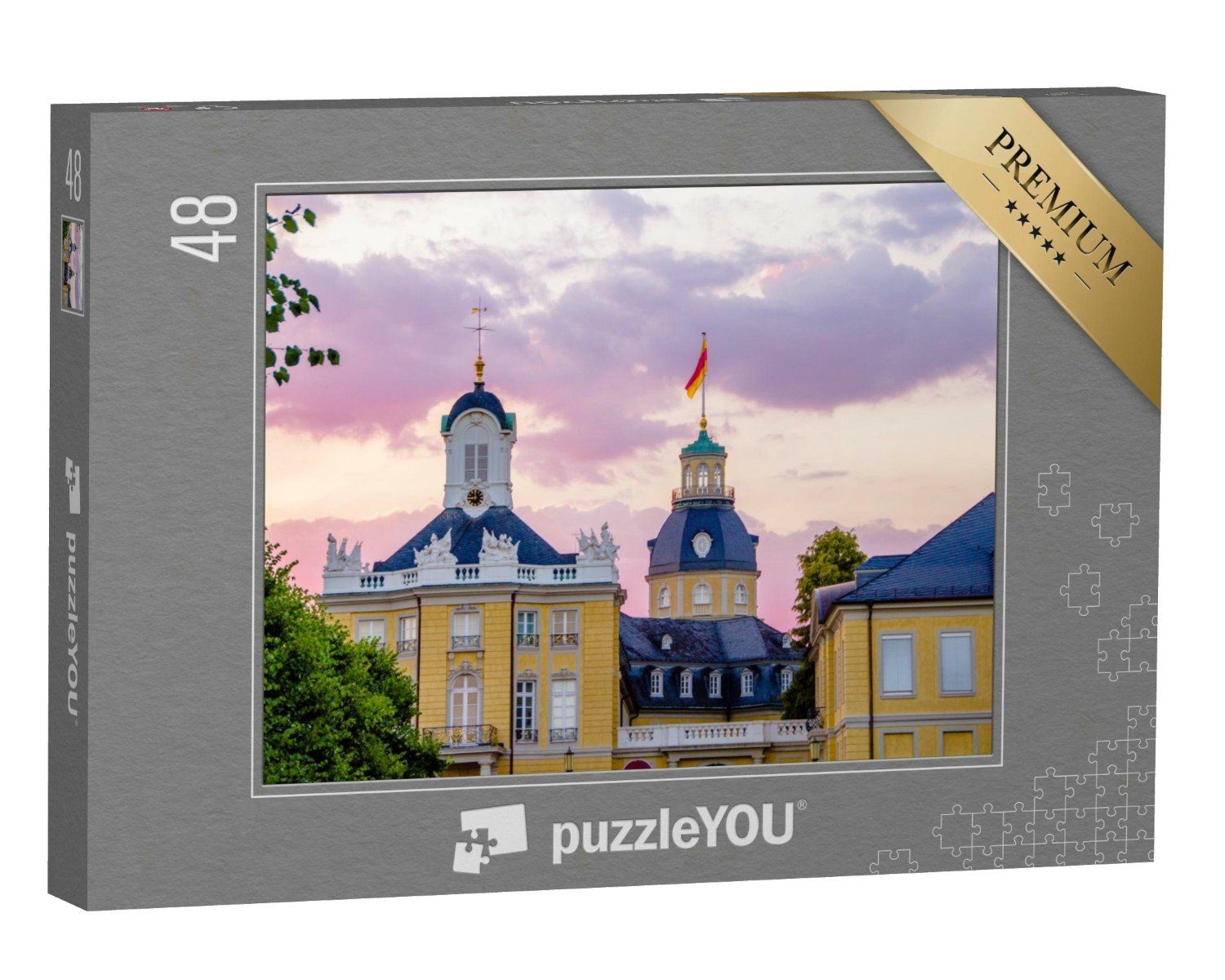 puzzleYOU Puzzle Schloss in Karlsruhe, Deutschland, 48 Puzzleteile, puzzleYOU-Kollektionen Karlsruhe
