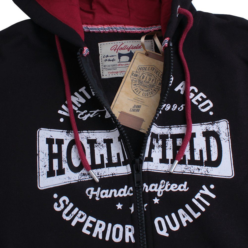 Hollifield Kapuzensweatjacke Sweatjacke Finnesota Hoodie Jacke mit Kapuze mit großem Frontdruck, gefütterte Kapuze mit Kordelzug