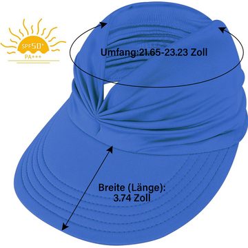 GOOLOO Sonnenhut New Summer Beach Sun Hat (Treasure blau) (UV-Schutz Sonnenblende atmungsaktivem, 1-St., 1-st) Wide Brim Sommer Hüte mit Pferdeschwanz