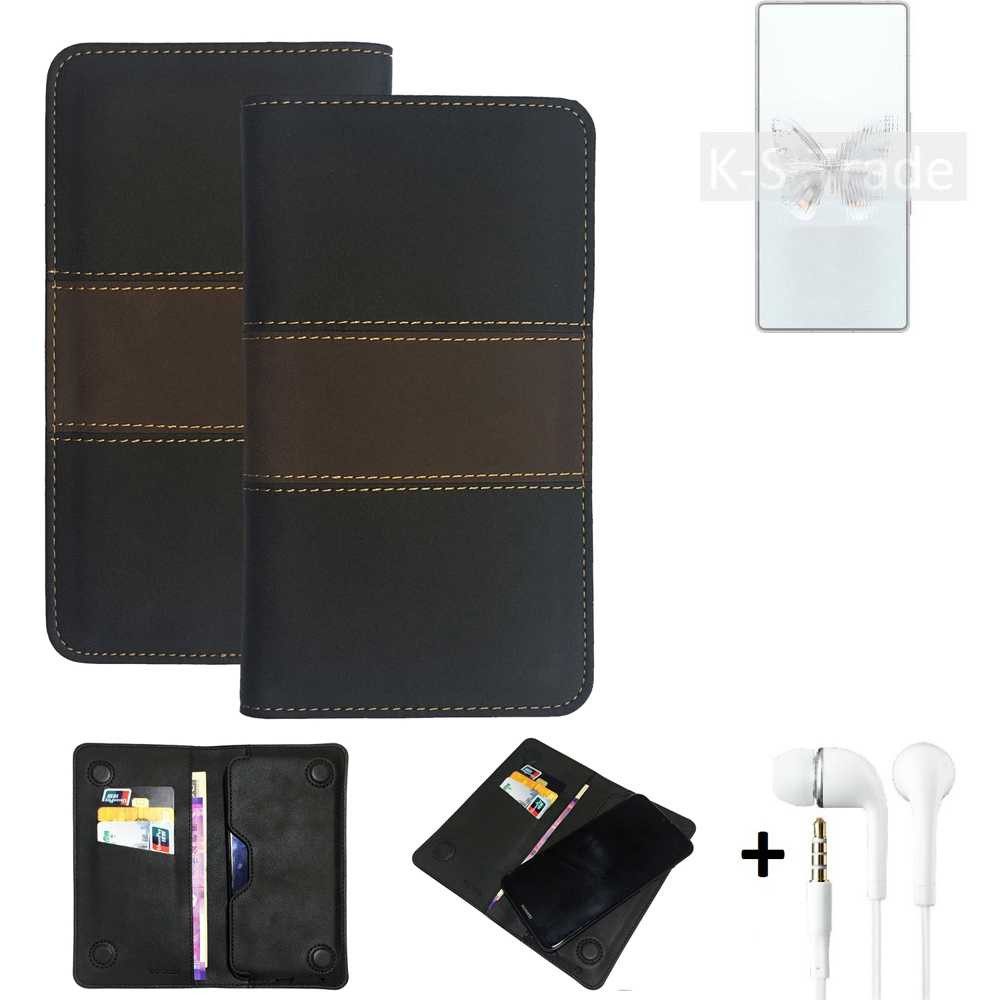 K-S-Trade Handyhülle für REDMAGIC 10 Pro, Handyhülle + Kopfhörer Schutzhülle Walletcase Bookstyle Tasche