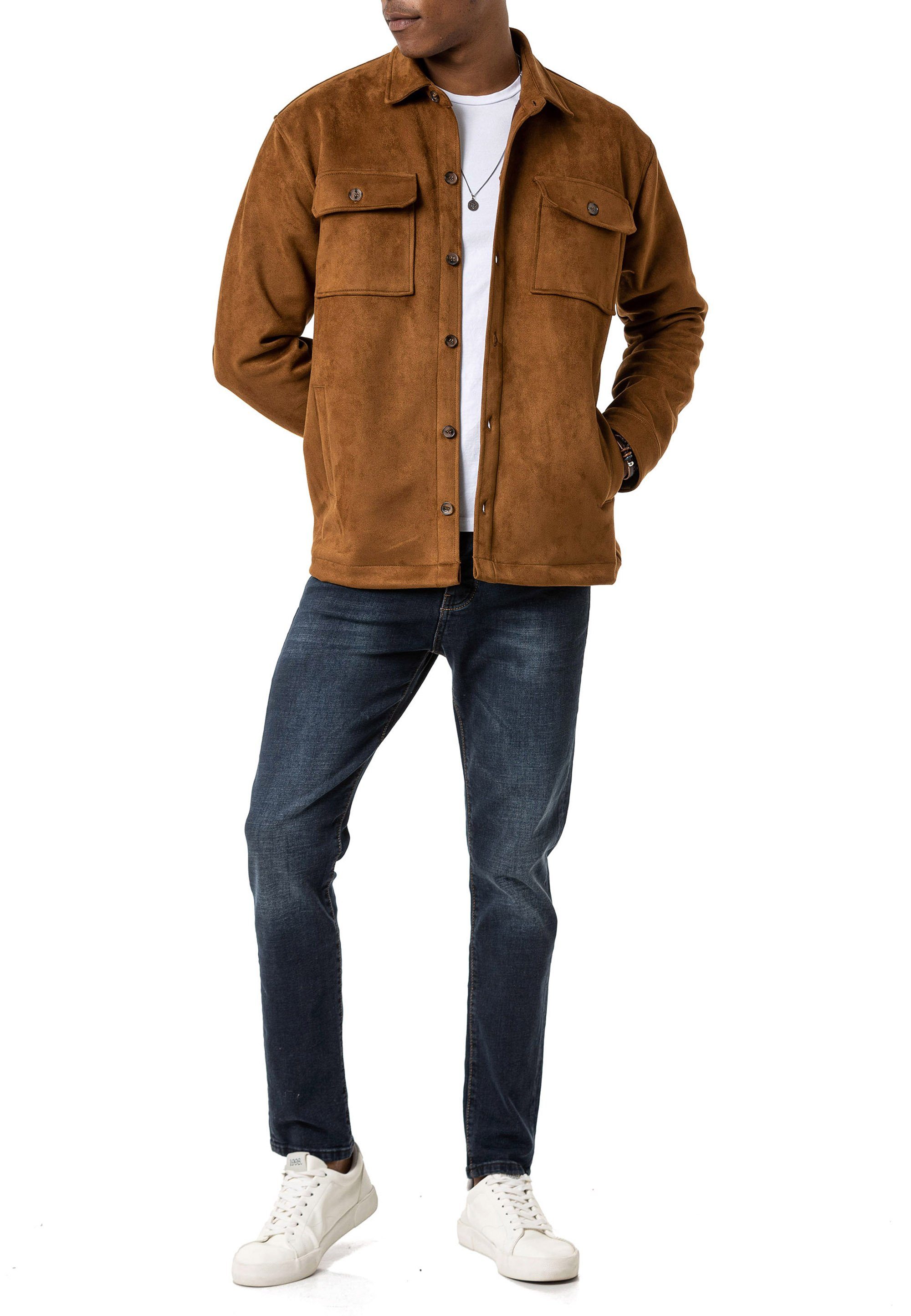 RedBridge Hemdjacke Wildleder-Look mit Brusttaschen Pflegeleicht günstig online kaufen
