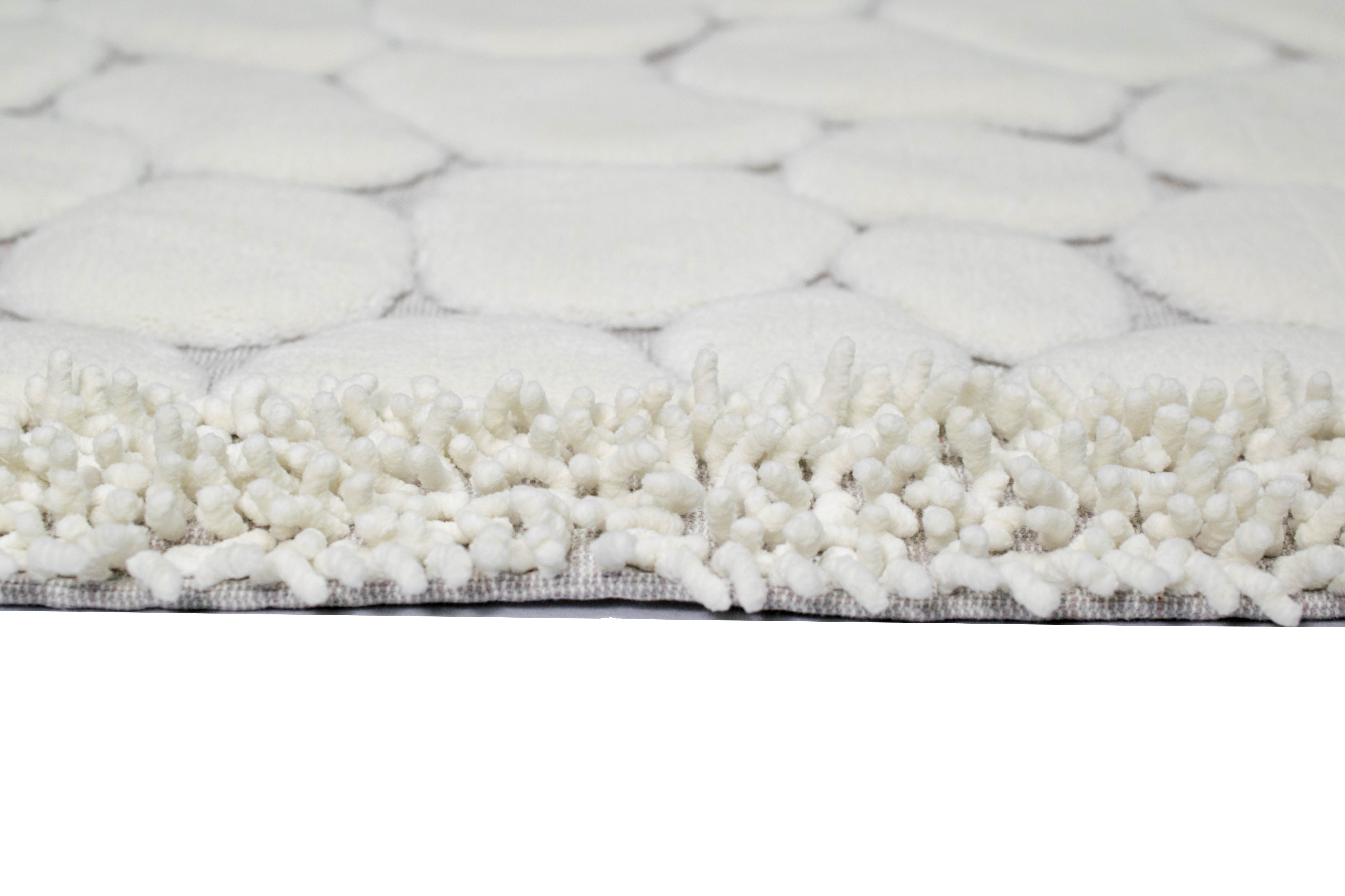 Teppich Badezimmerteppich Set in teilig rechteckig, waschbar rechteckig, 2 creme, 7,5 • mm, Teppich-Traum, Höhe: • waschbar Steinoptik