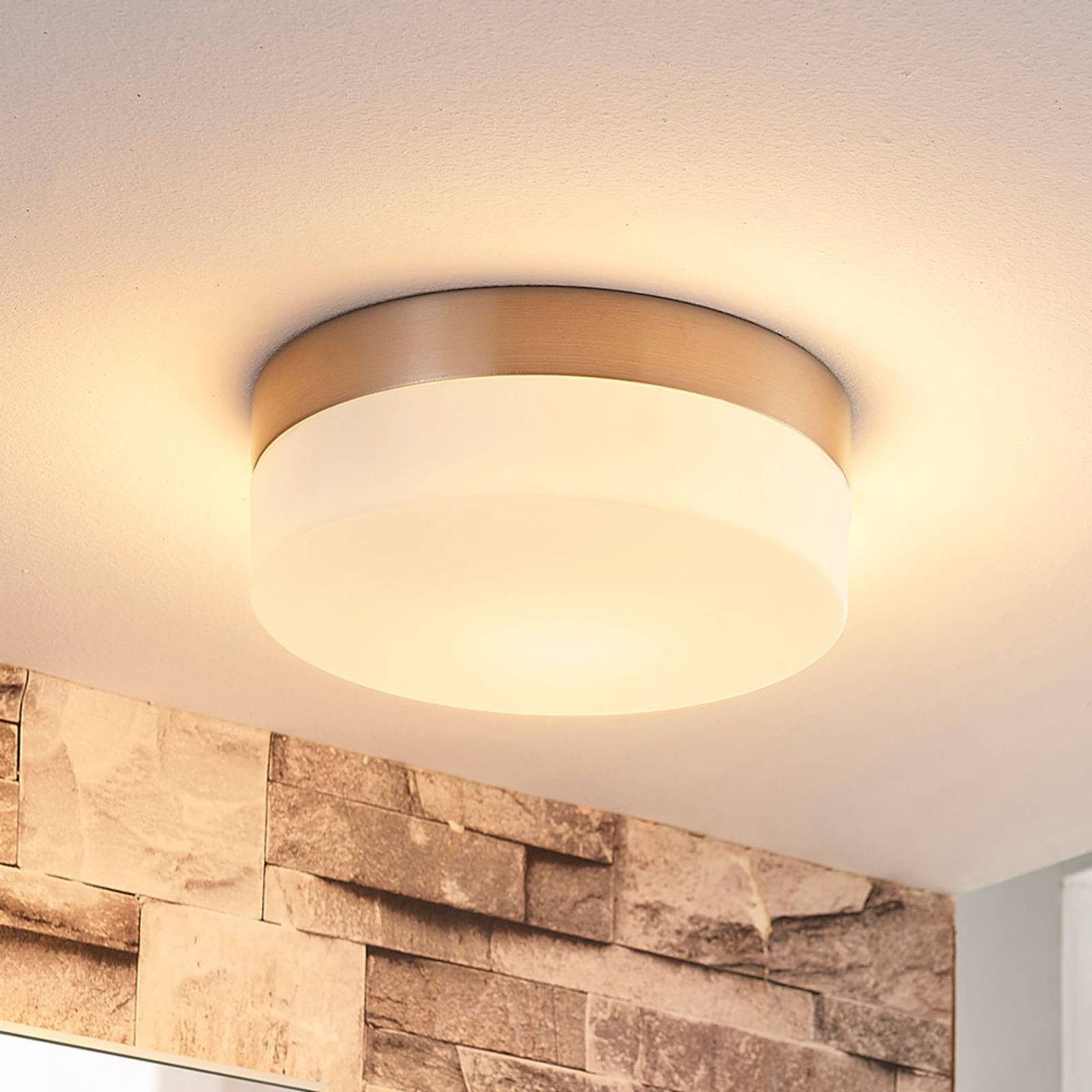 Lindby Deckenleuchten Amilia, Glas IP44, 1 x 15 W LED