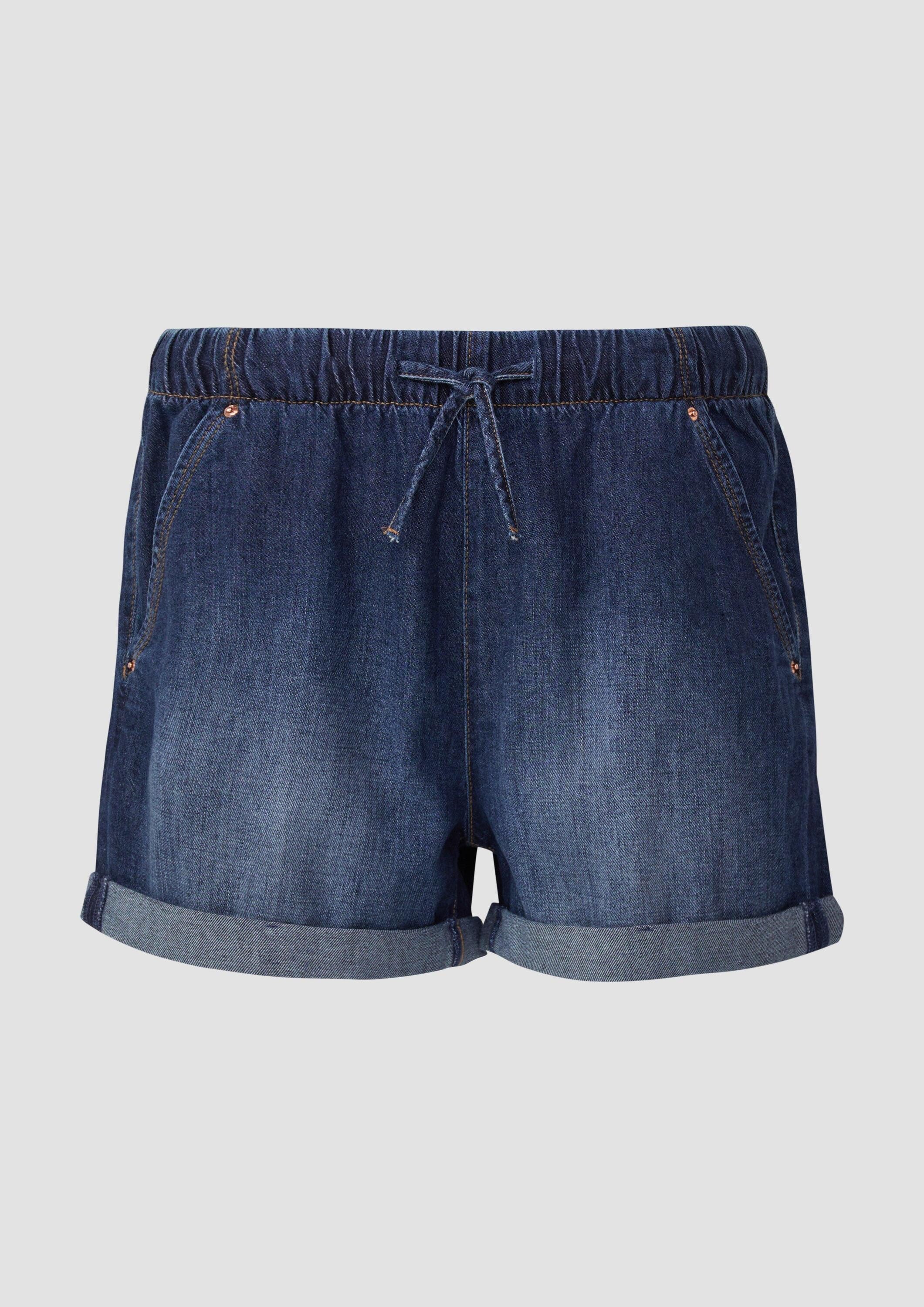 QS Jeansshorts Jeans-Hose Jeans-Shorts / Comfort Fit / Mid Rise / Elastikbund