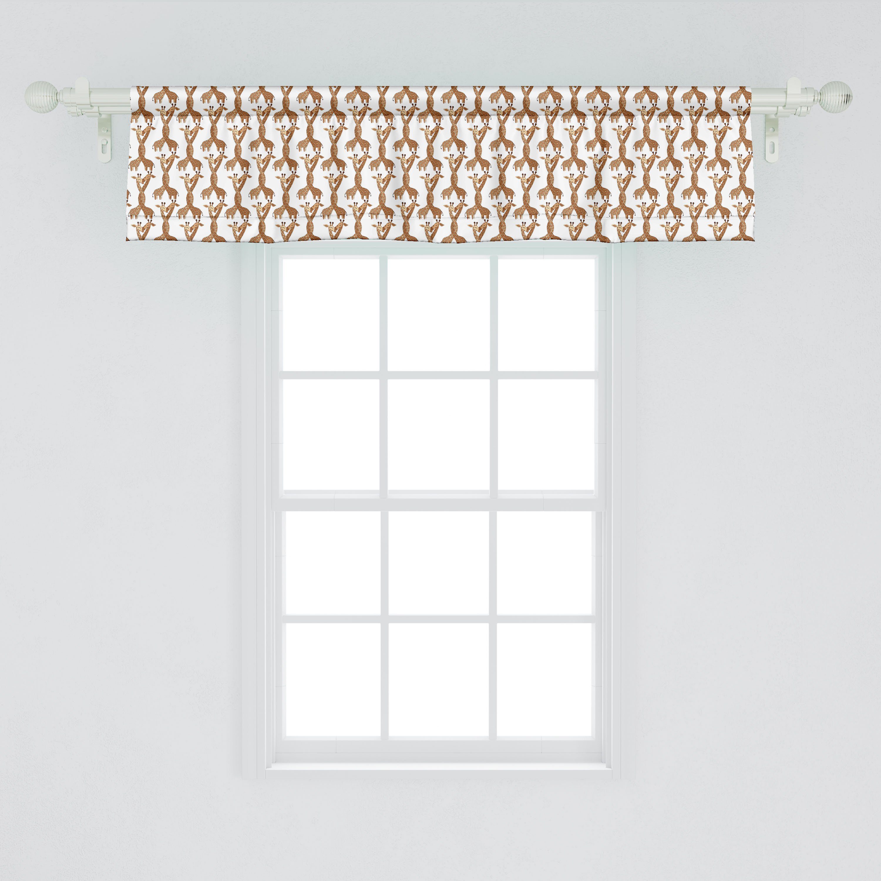 Scheibengardine Vorhang Giraffe Volant Paar Dekor Microfaser, Stangentasche, Schlafzimmer für Kissing Tier Liebe Küche mit Abakuhaus