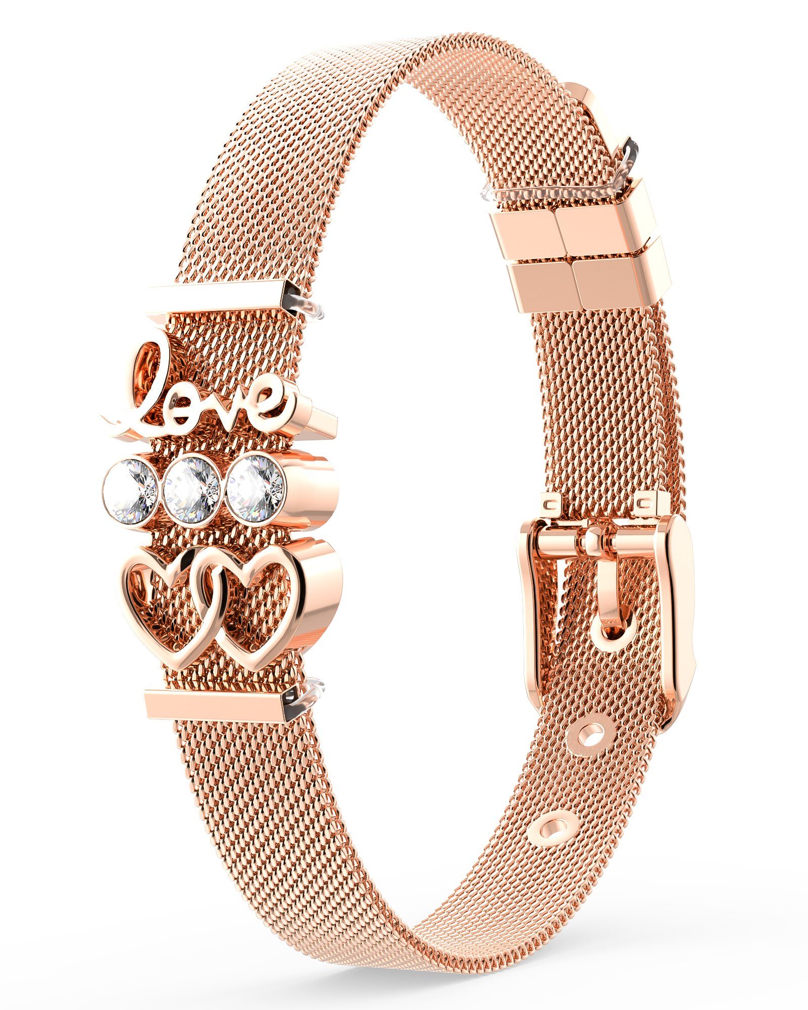THIORA Charm-Armband Set Charmband Collection (Mesh Armband mit Charms, inkl. der im Hauptbild gezeigten Charms), Armband Set mit Anhängern