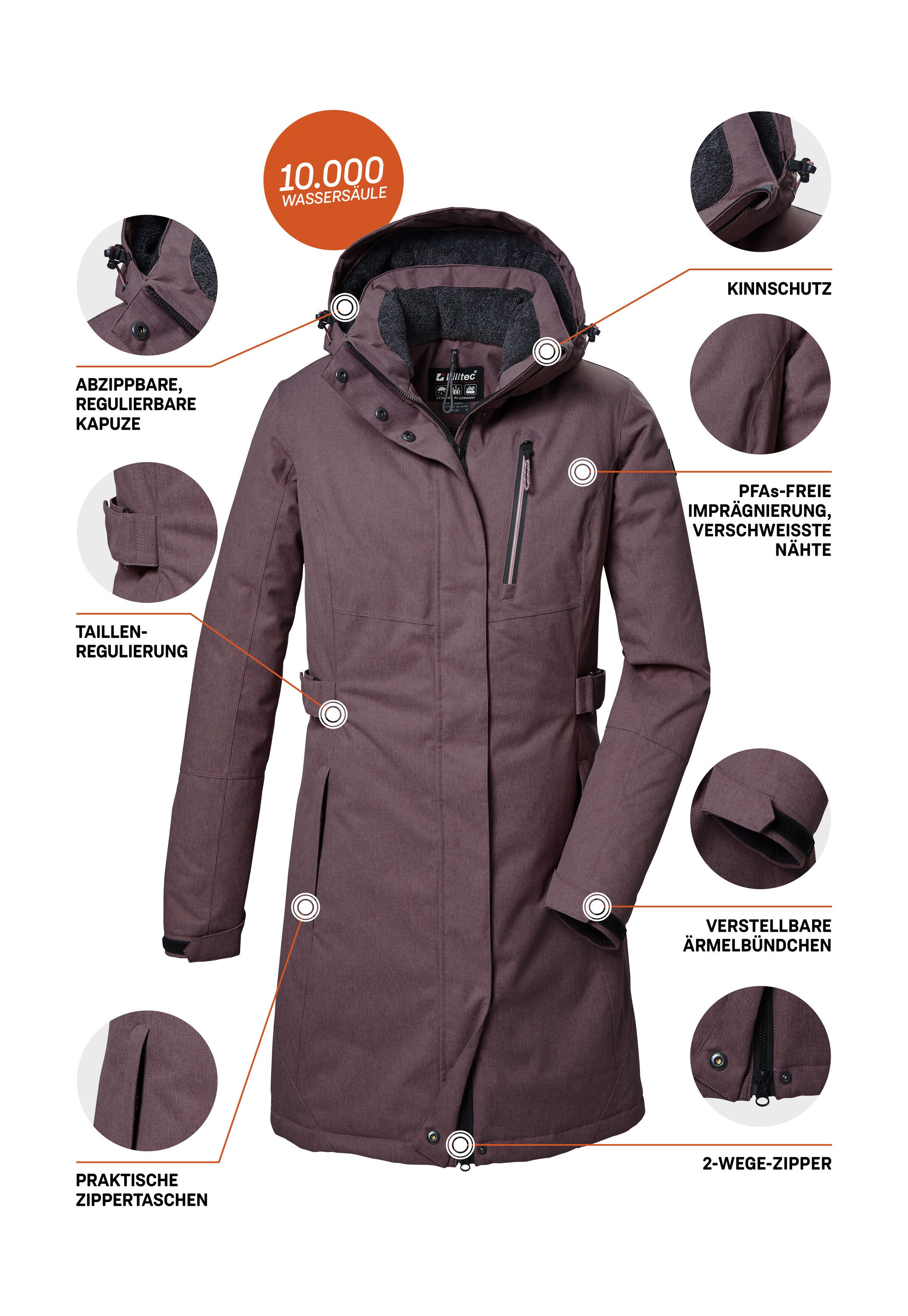 Killtec Parka KOW 303 WMN PRK Wasserdichter, atmungsaktiver Damenparka mit abnehmbarer Kapuze