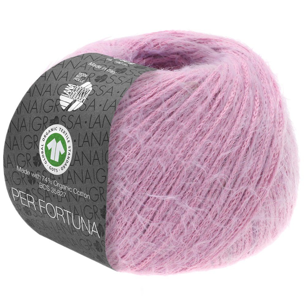 LANA GROSSA PER FORTUNA Flauschiges Kettengarn aus Baumwolle Häkelwolle, 190 m (Weiches Strickgarn für Pullover, Cardigans & Tops, Flauschige Struktur für moderne Strickmode mit Fashion-Charakter), 50 g