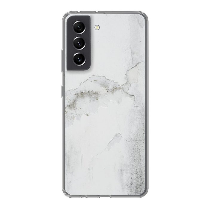 MuchoWow Handyhülle Beton - Grau - Weiß Phone Case Handyhülle Samsung Galaxy S21 FE Silikon Schutzhülle