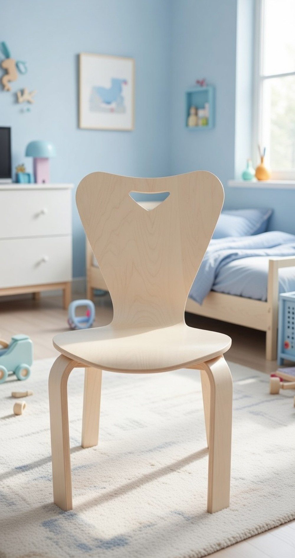 Xlmoebel Kinderstuhl Robuster Holzstuhl für Kinder im Esszimmer und Kinderzimmer, Made in Europa