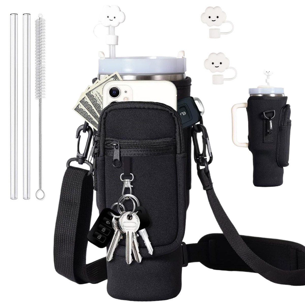MOPUEA Flaschenhalter Fahrradtasche, Fahrradgepäckträgertasche Fahrrad Kofferraumtasche, (1-St., Großes Fassungsvermögen und praktische Aufbewahrung), Wasserabweisendes und langlebiges Material
