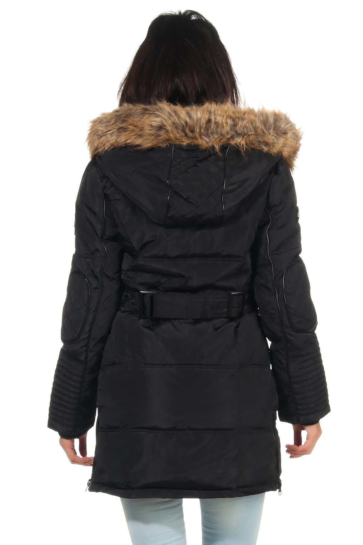 Geographical Norway Winterjacke Damen Outdoor Jacke G-Blustery by leyoley in Unifarbe, mit XXL-Kapuze