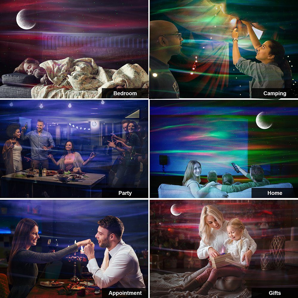 Rosnek LED Nachtlicht Sternenhimmel, Bluetooth, mit Fernbedienung, für Schlafzimmer Party, Hifi-Stereo-Musiklautsprecher – Bild 4 von 5