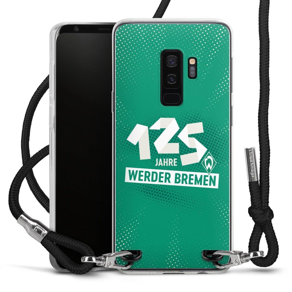 DeinDesign Handyhülle 125 Jahre Werder Bremen Offizielles Lizenzprodukt, Samsung Galaxy S9 Plus Handykette Hülle mit Band Case zum Umhängen
