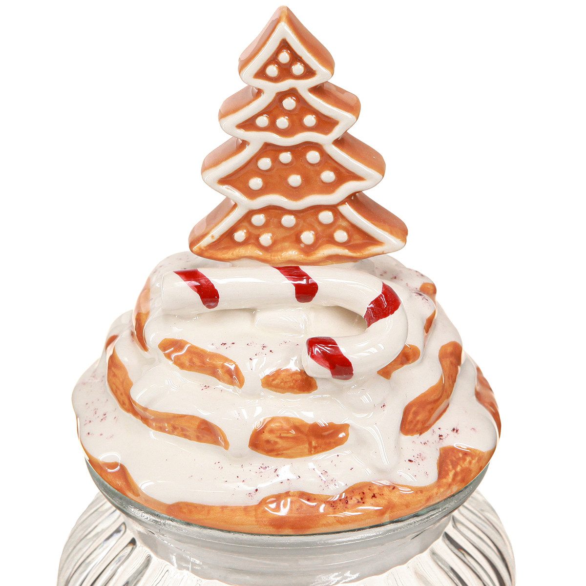 Kaemingk Weihnachtsmann Weihnachts Bonboniere Keksglas Tanne 21cm Glasgefäß Deko