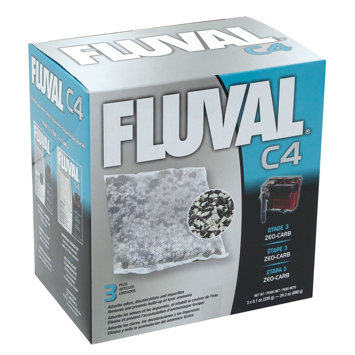 Aquariumfilter Zeo-Carb für C4-Filter 3 x 230 g