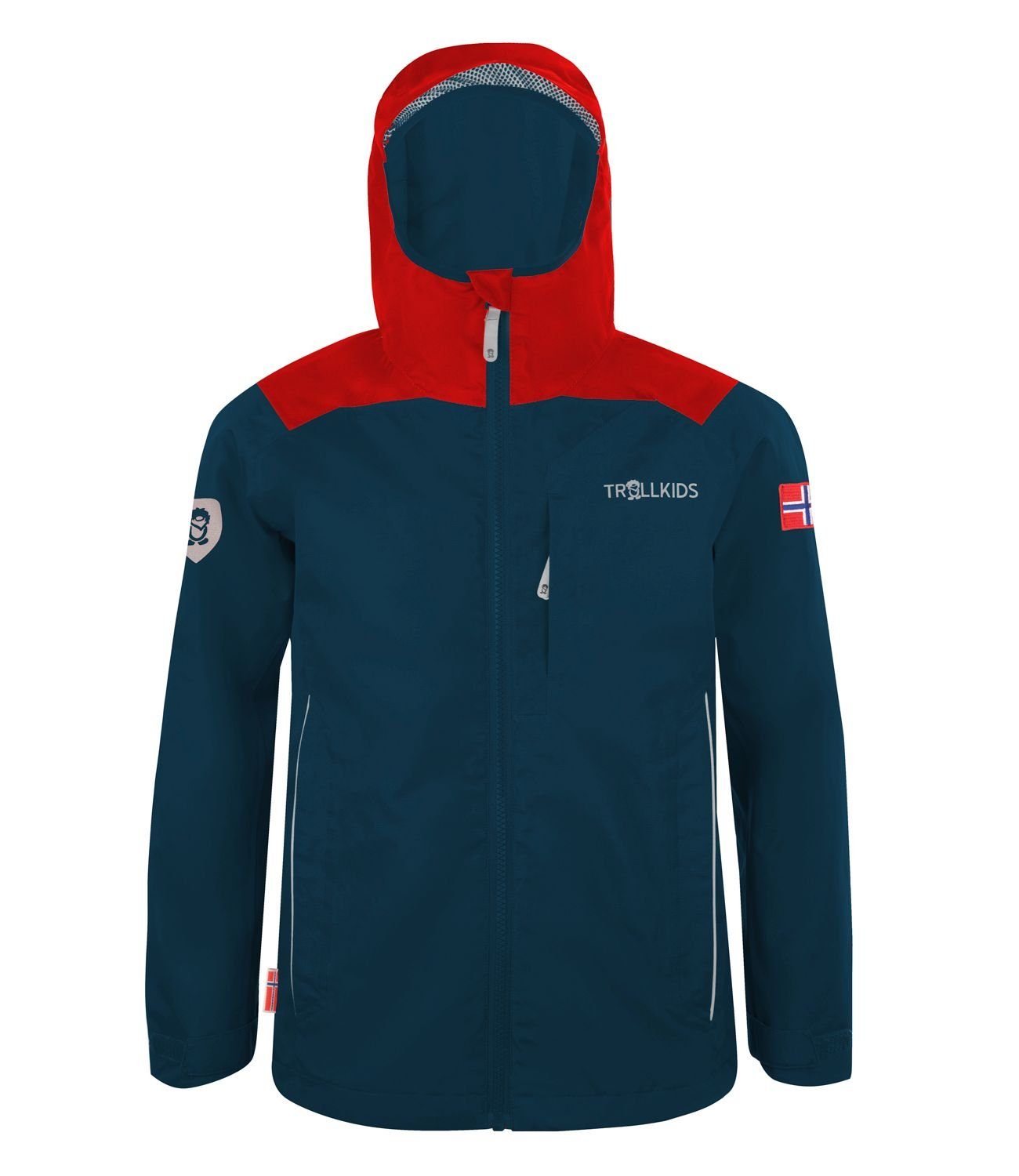 TROLLKIDS Regenjacke Bergen Wasserdicht Hellrot/Blau