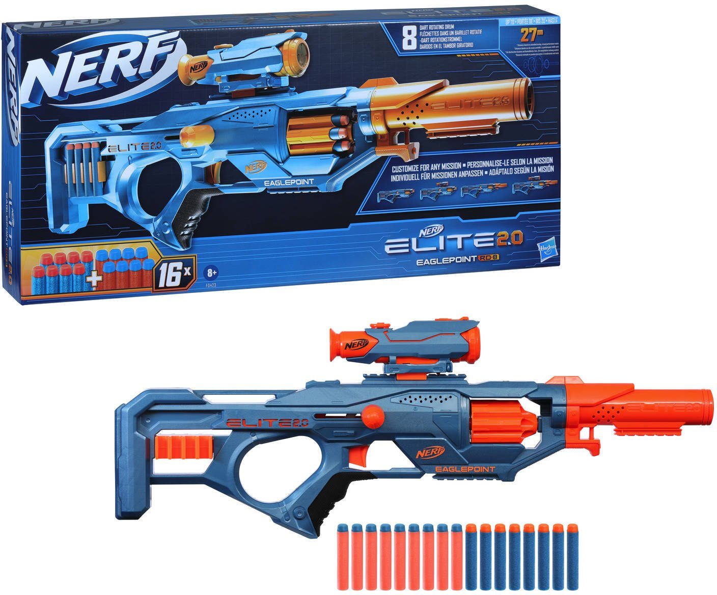 Blaster Nerf Elite 2.0 Eaglepoint RD-8