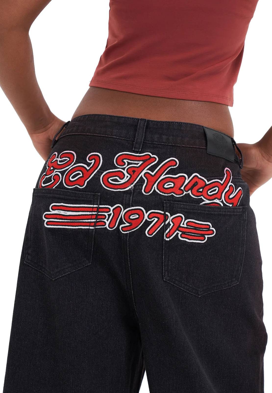 Ed Hardy Relax-fit-Jeans Jeans Ed Hardy Womens In Memory Applique Lässige Passform